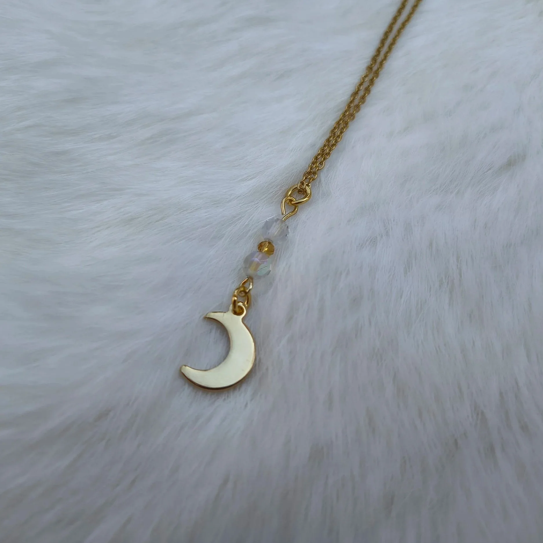 Moon & Bead Necklace