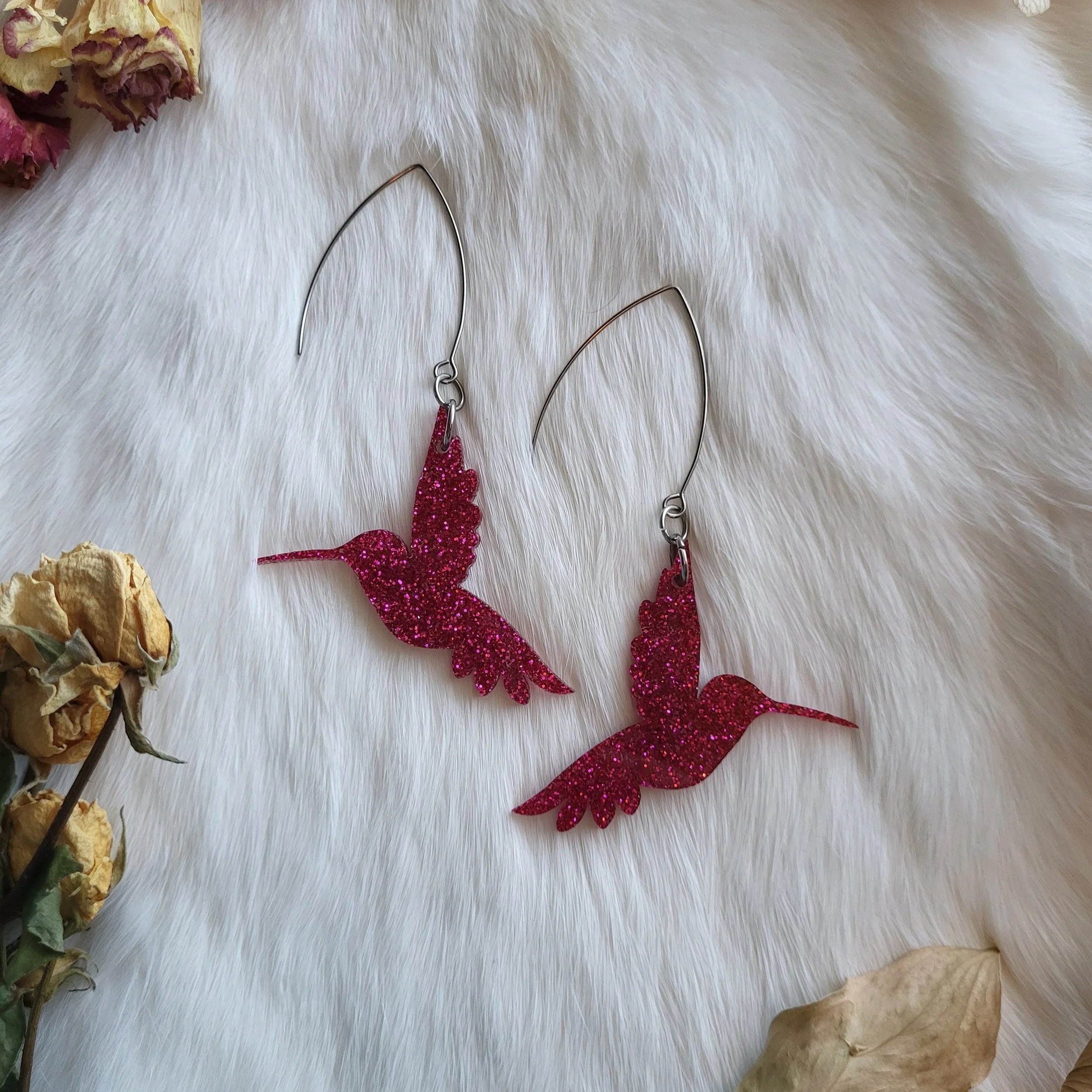 Acrylic Hummingbird Earrings
