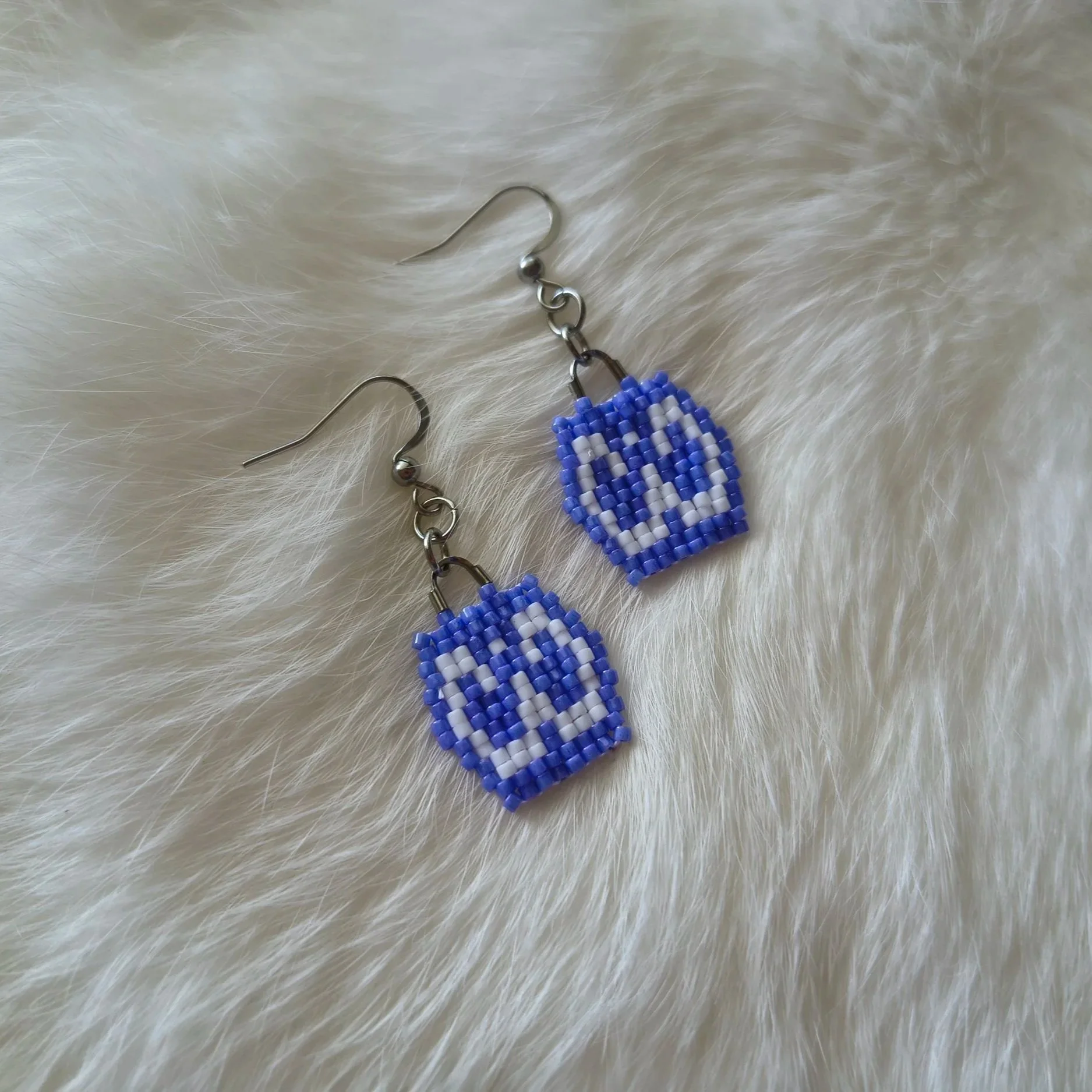 Beaded Wabanaki Double Curve Earrings