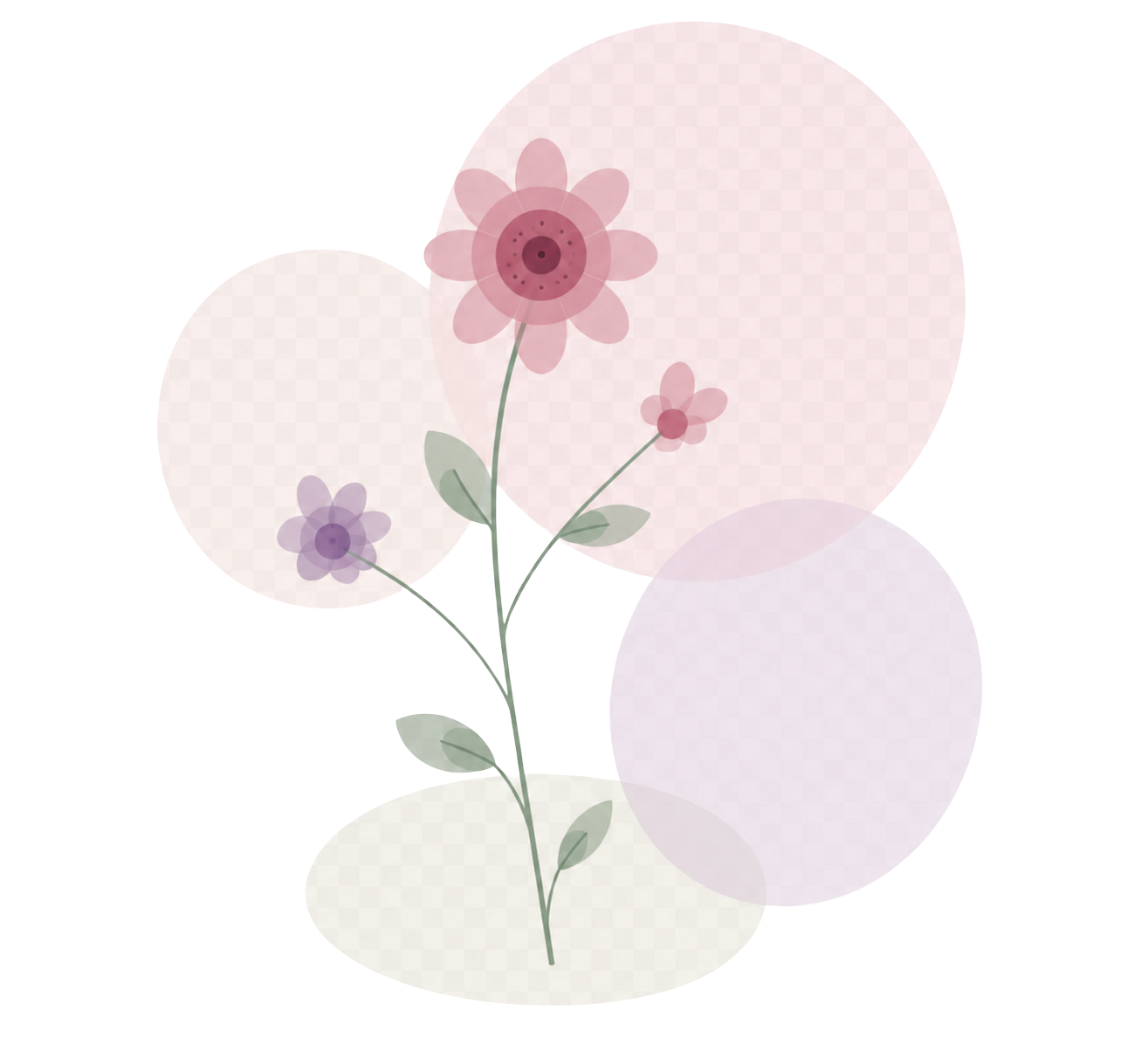 Picture of blooming flowers pink and purple