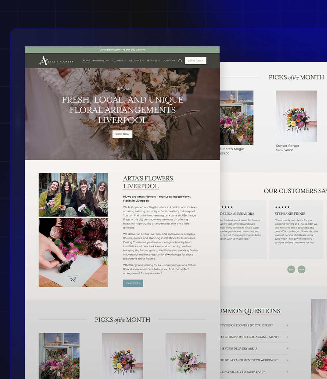 Arta's Flowers - Ecommerce