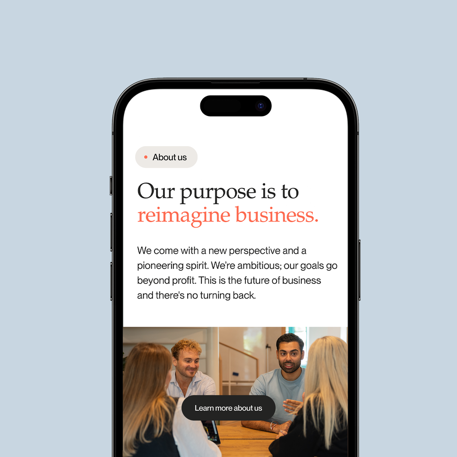 True Global Squarespace website mobile