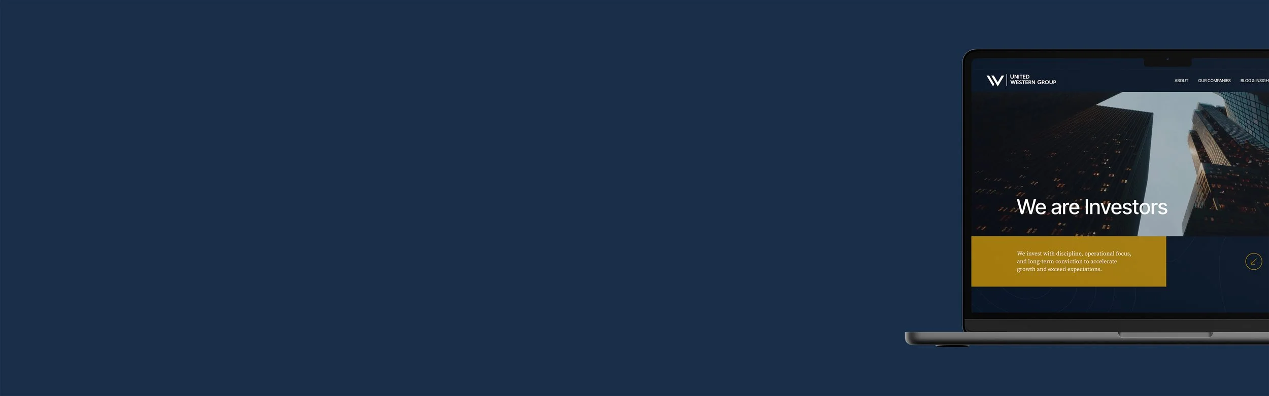 A screenshot of the United Western website.