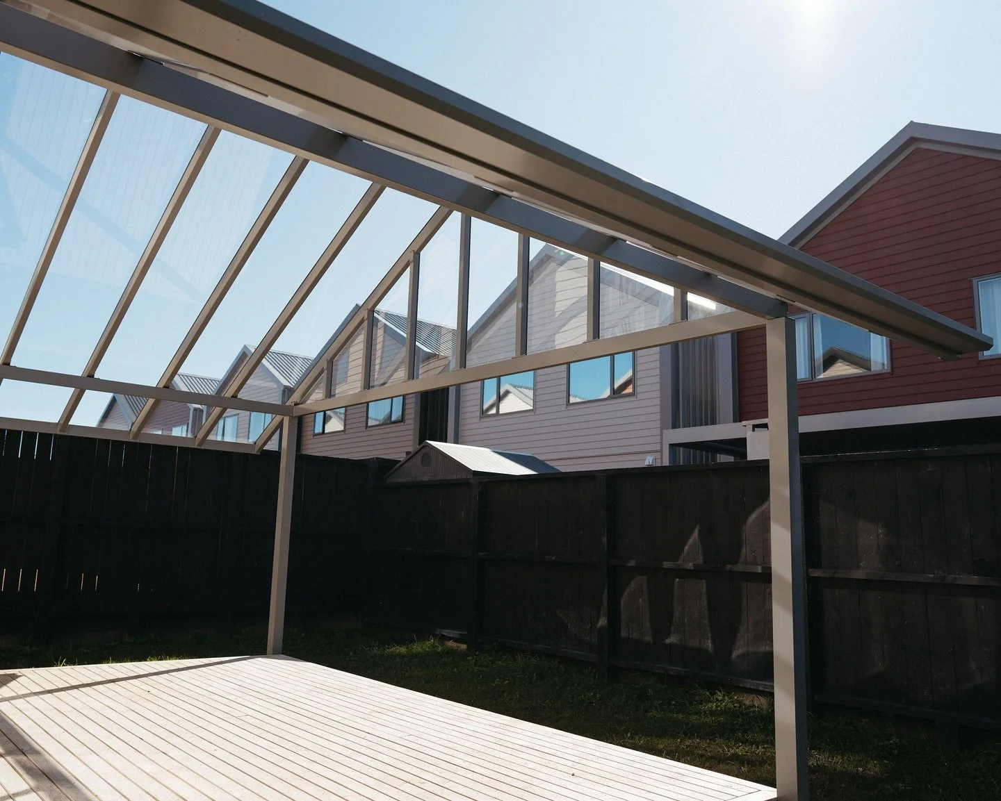 Stand out on your street 🏡 by adding character and charm to your home with a custom outdoor canopy. We gave this Hobsonville home a stylish upgrade with a gable acrylic canopy, the perfect blend of form and function.