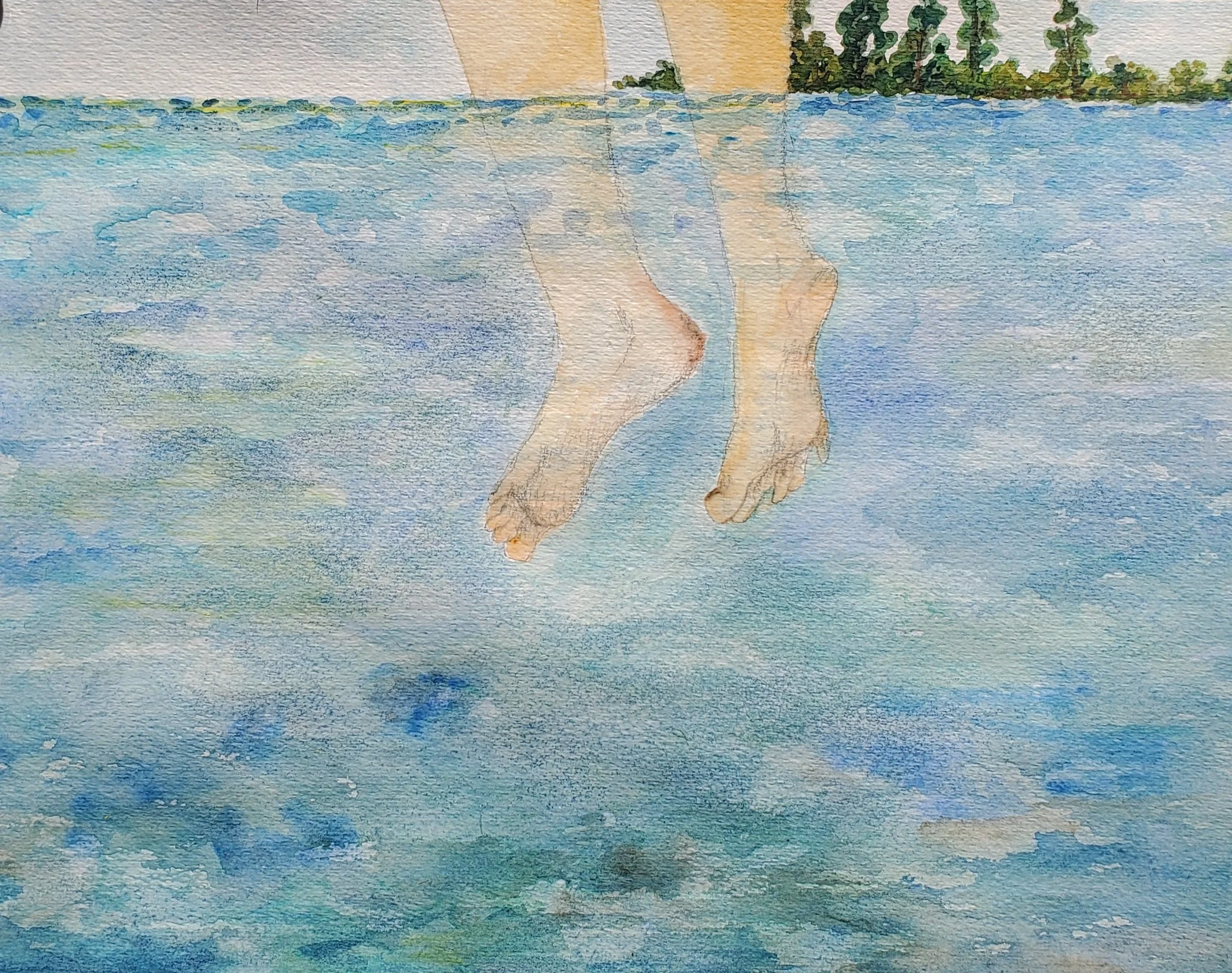 "On the Pier" watercolor