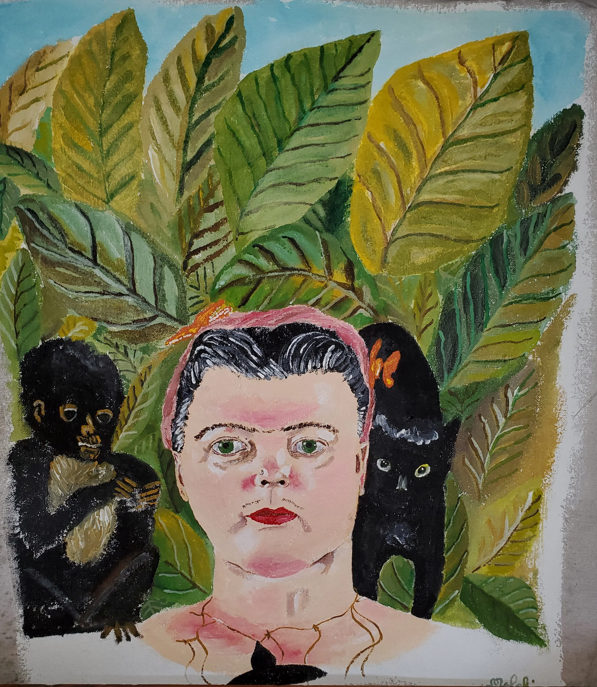 "MelFrida" acrylic on canvas cloth