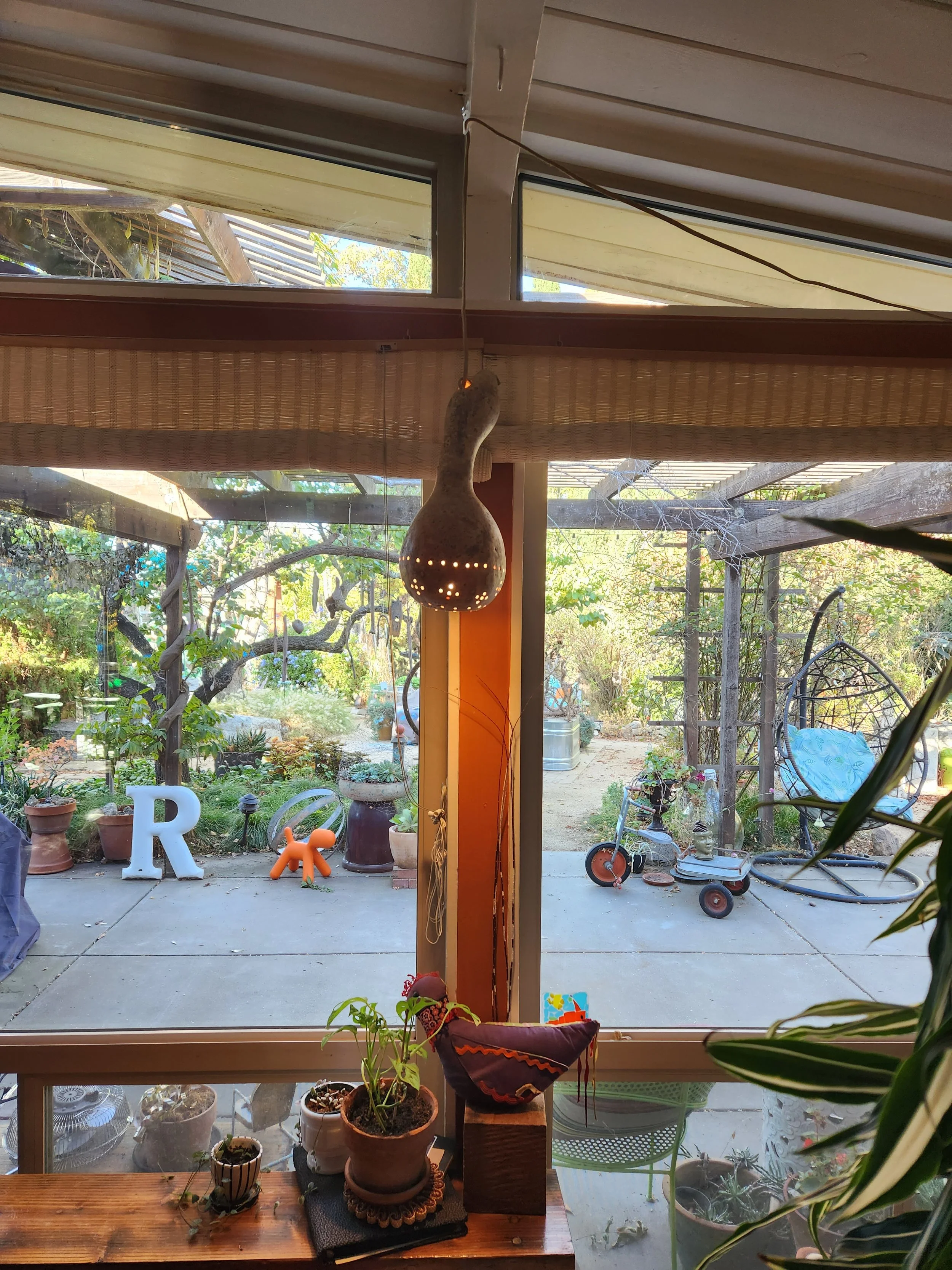 lamp made from dried gourd