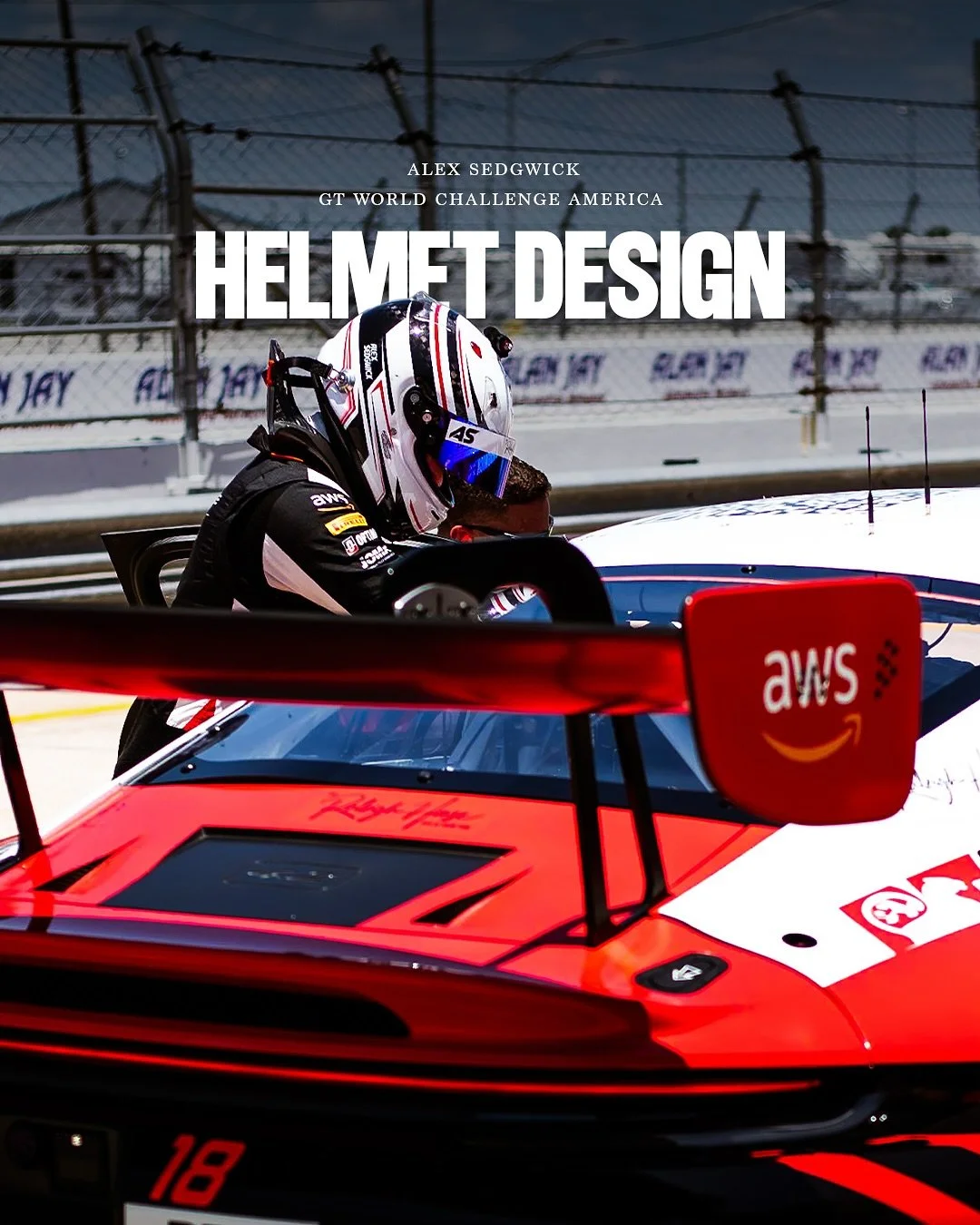 🎨 it&rsquo;s been awesome to see the helmet design created for @alexsedgwick1 featuring in this seasons GT World Challenge America. Alex has been on the podium a few times already this season, next stop the top step! 🏆 

📸 @filminfoolsfotos 

#hel