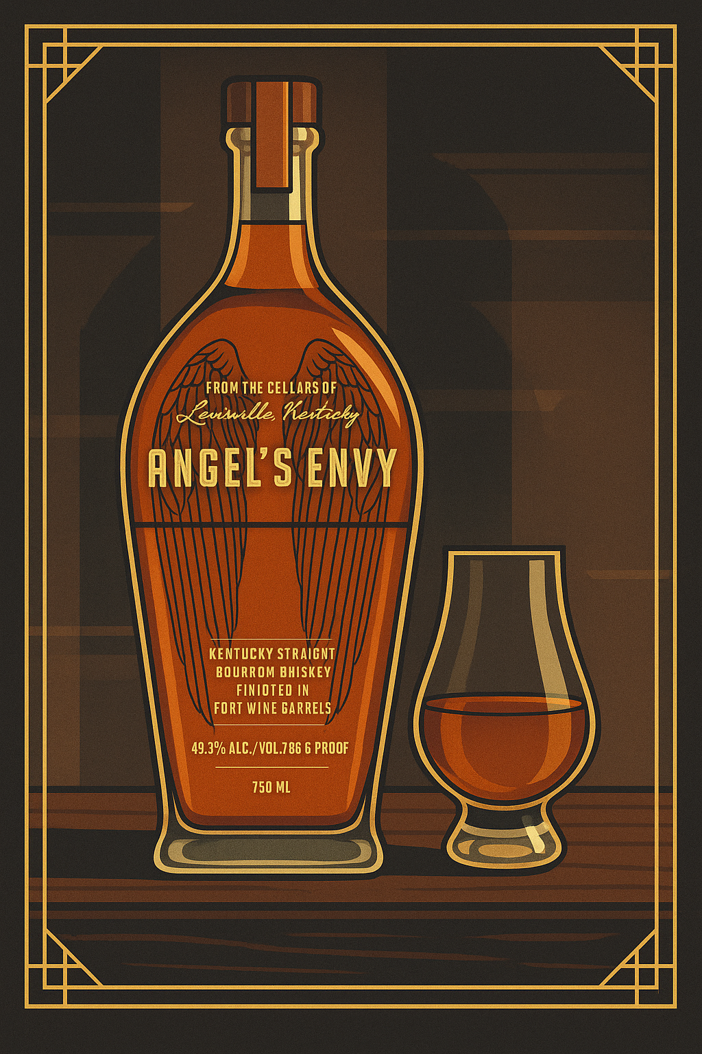 Angels Envy Bourbon Finshed in Port Wine Barrels