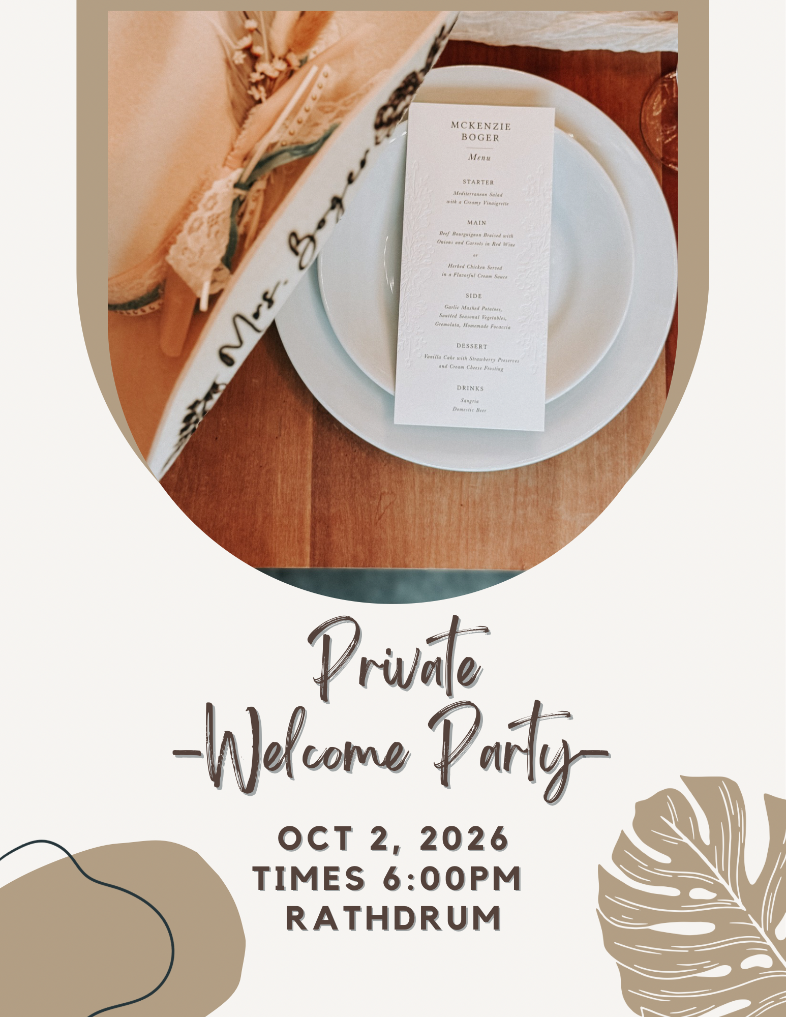 Private Event- Welcome Party