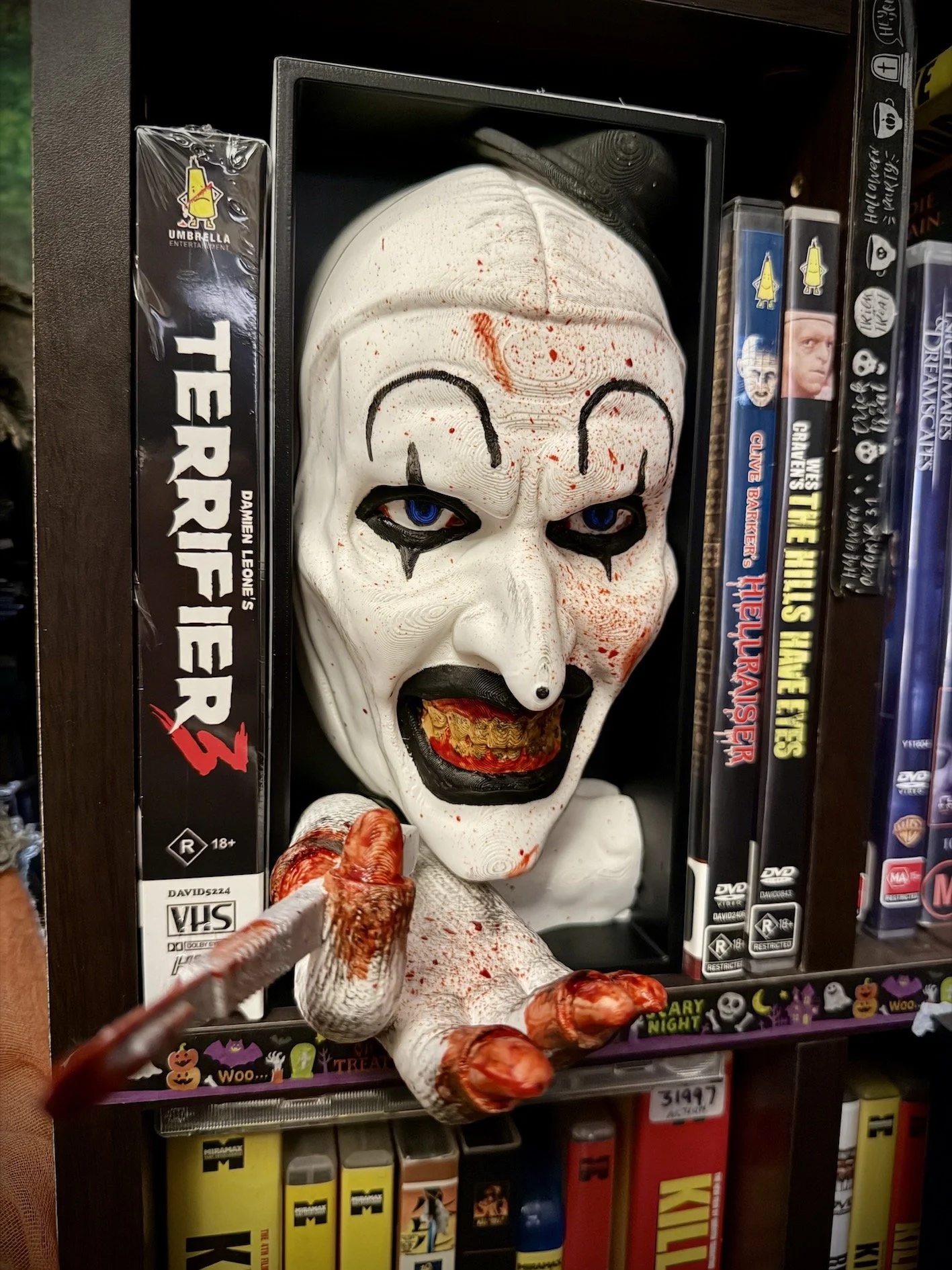 3D printed wall art featuring horror characters.