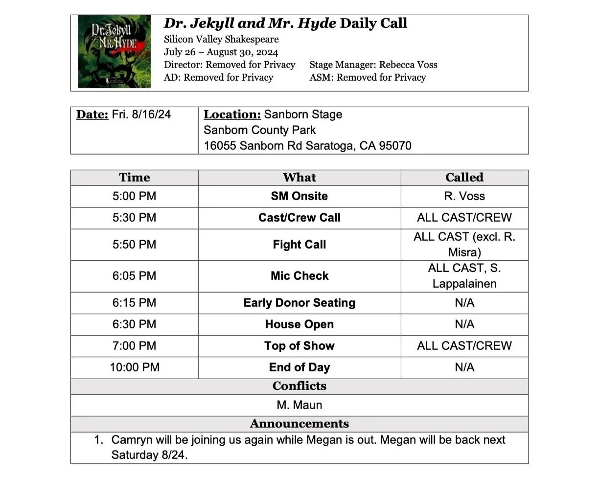 Daily Call - DR. JEKYLL & MR. HYDE (Silicon Valley Shakespeare)