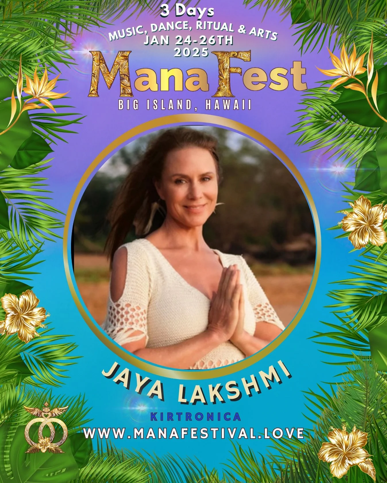 Mana Fest 2025 is blessed to receive the music and medicine of @jayalakshmimusic 
🕉️ Jaya Lakshmi is a singer-songwriter, yogi &amp; spiritual guide. Since the early &rsquo;90s she&rsquo;s led kirtan and crafted devotional music on guitar, harmonium