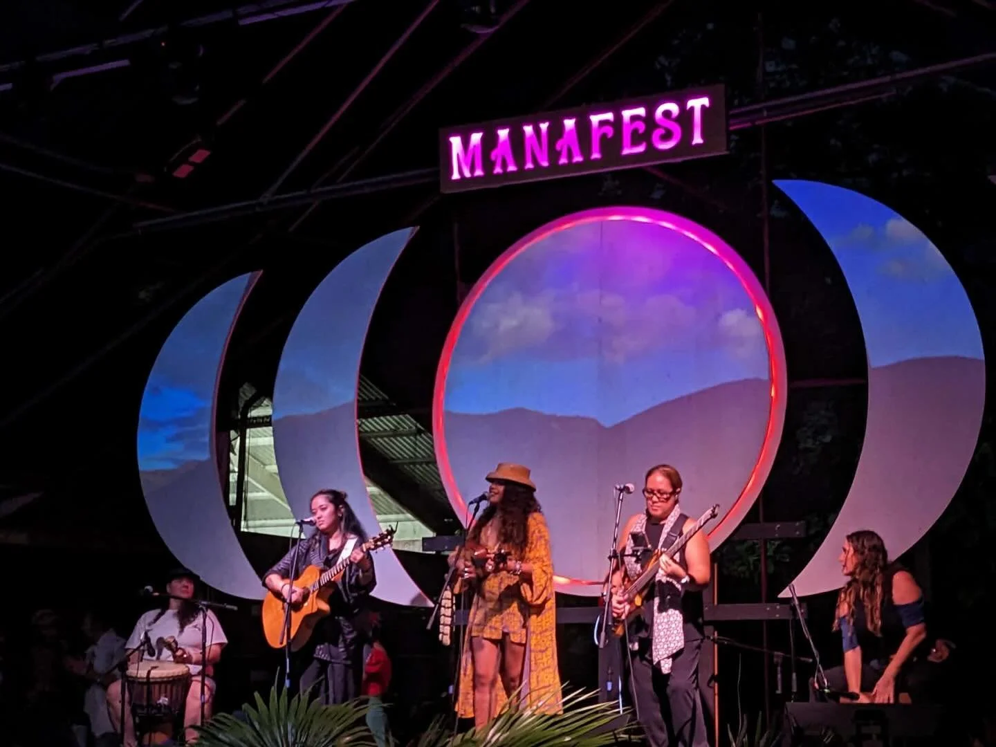 Hawane Rios, voice of Mauna Kea, with her band &amp; Hope Medford and Sara Tone together on stage Friday nite at ManaFest was powerful &amp; beautiful offering!  Hearts were moved by this show and the power of uniting the voices of mana wahine togeth