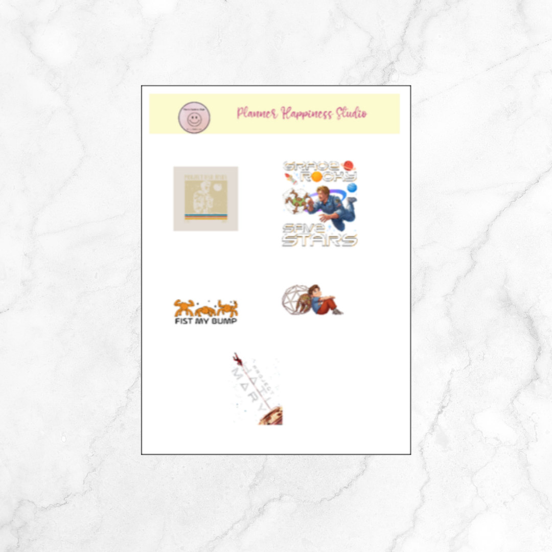 Project Hail Mary Deco Sticker Sheet