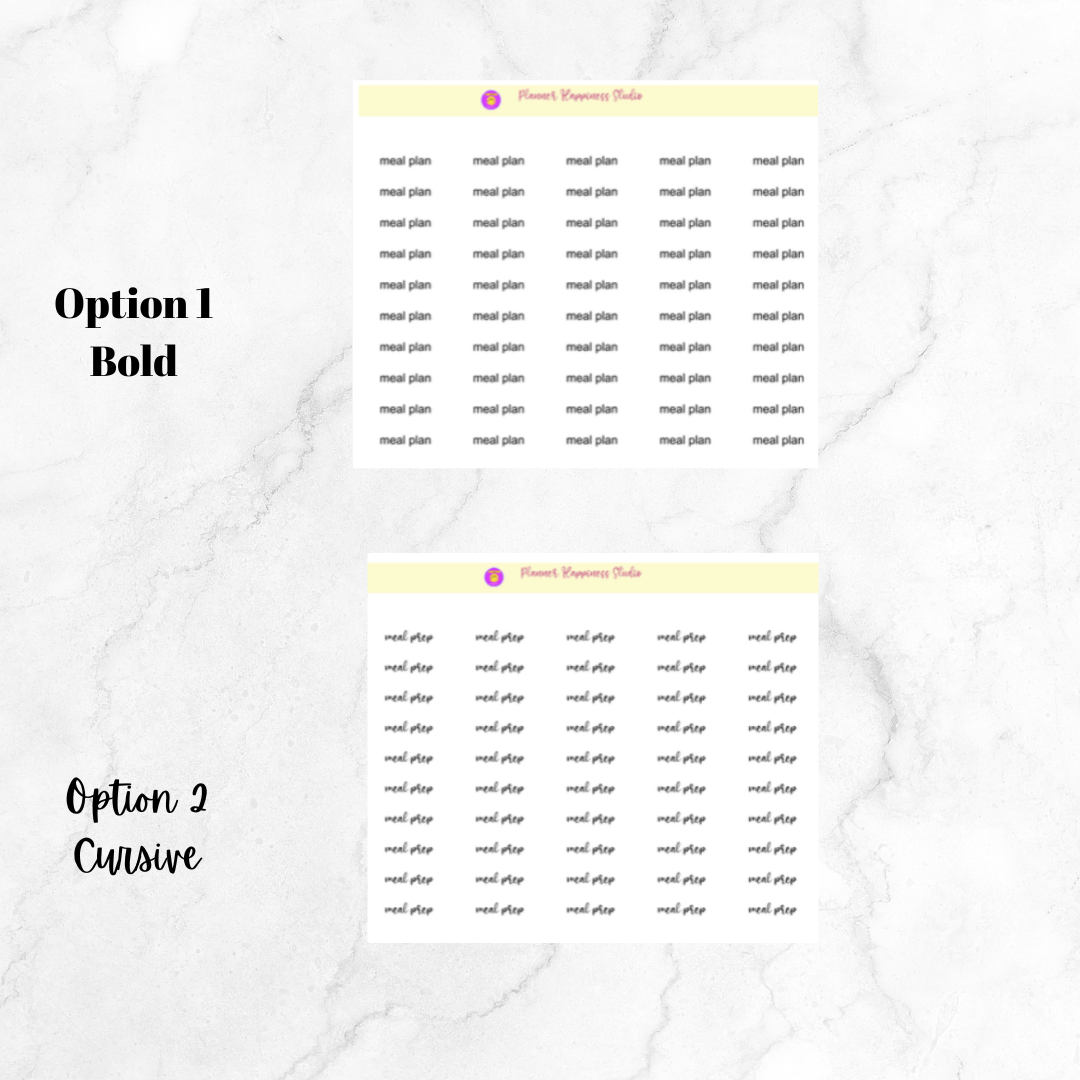 Script Sticker (Meal Plan)