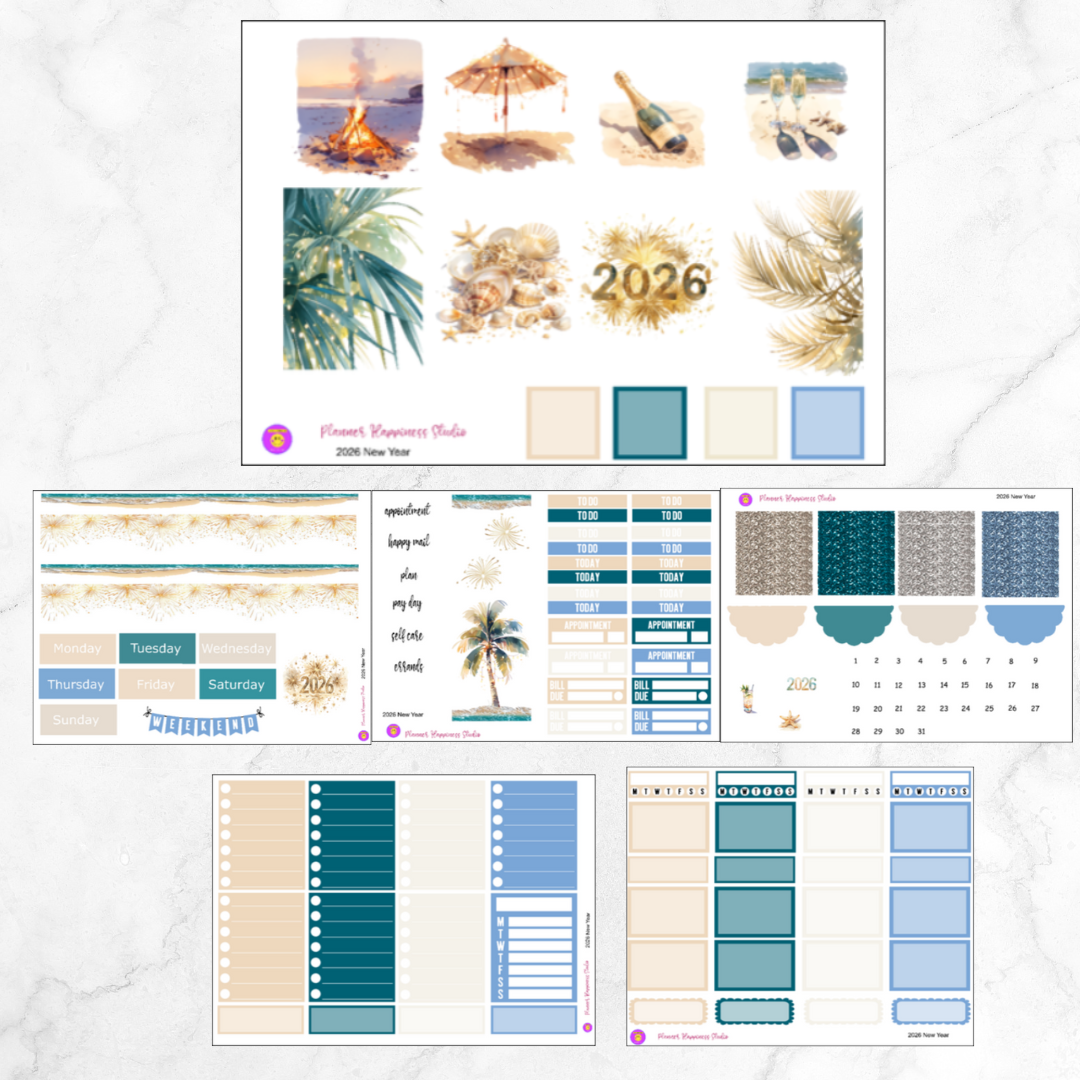 2026 New Year Vertical Sticker Kit