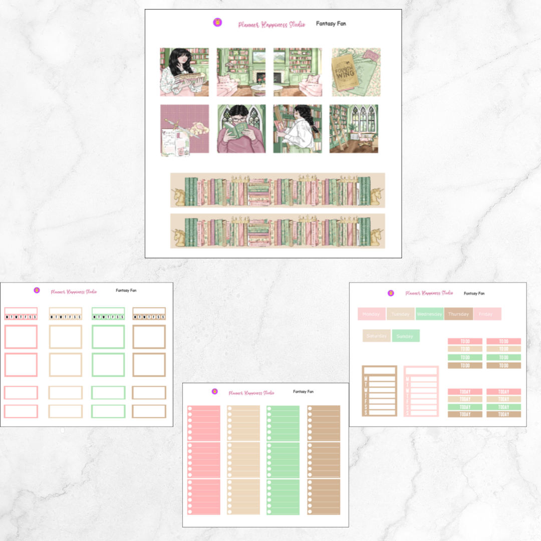 Fantasy Fan Hobonichi Cousin Sticker Kit