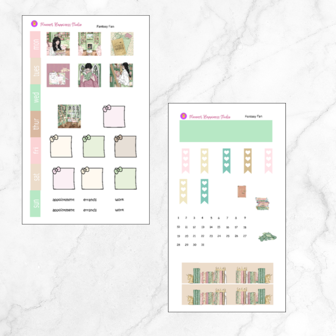 Fantasy Fan Mini Sticker Kit (Hobonichi/Mini Mallow/Lime Mini)