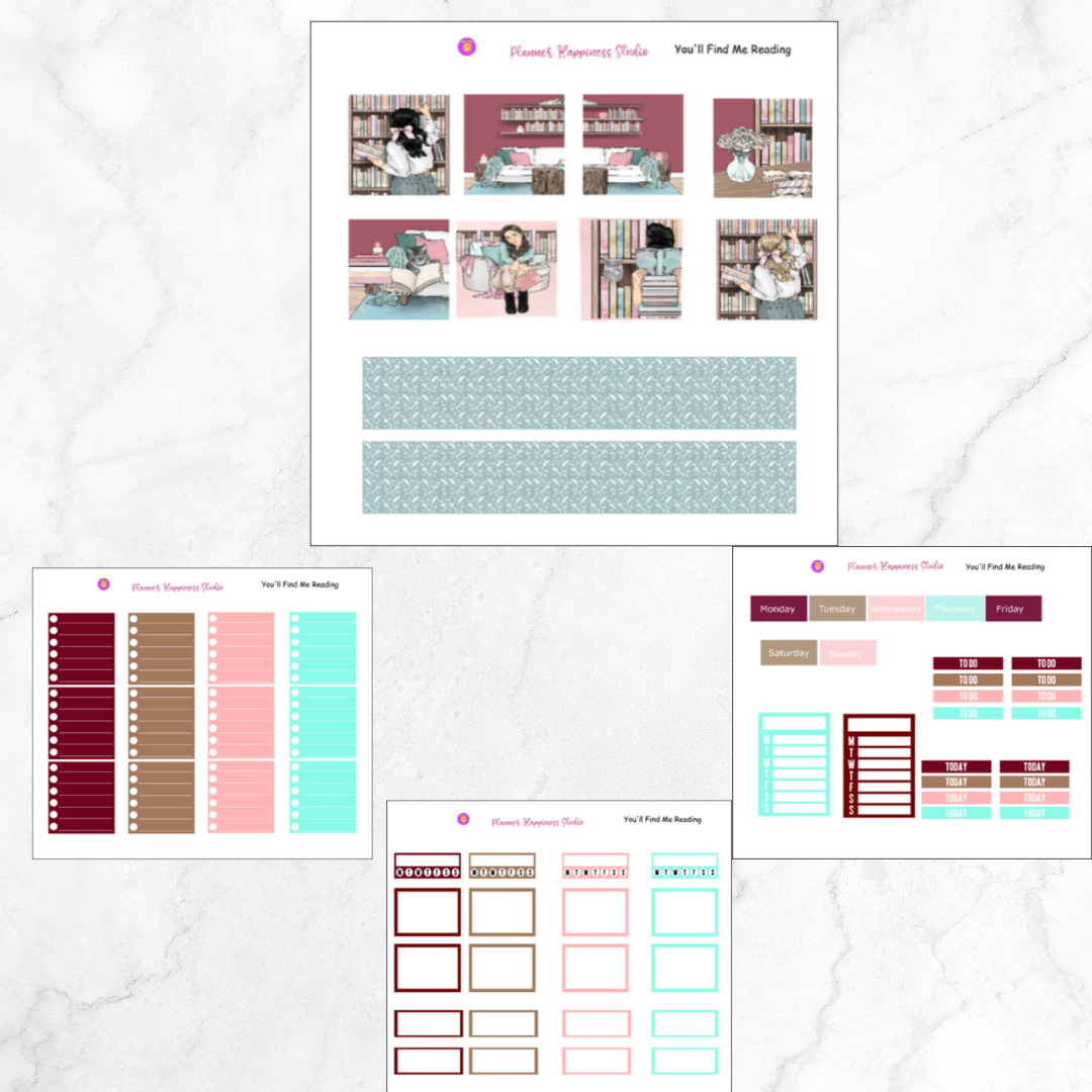 You'll Find Me Reading Hobonichi Cousin Sticker Kit