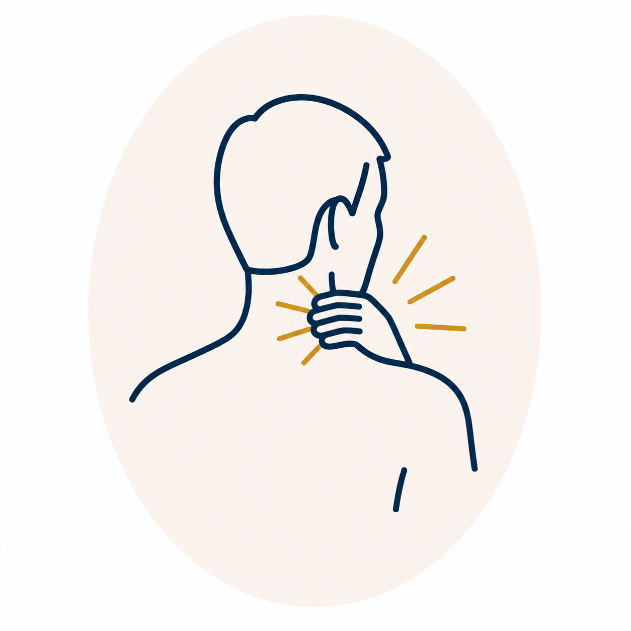 Illustration of a person experiencing neck and shoulder pain