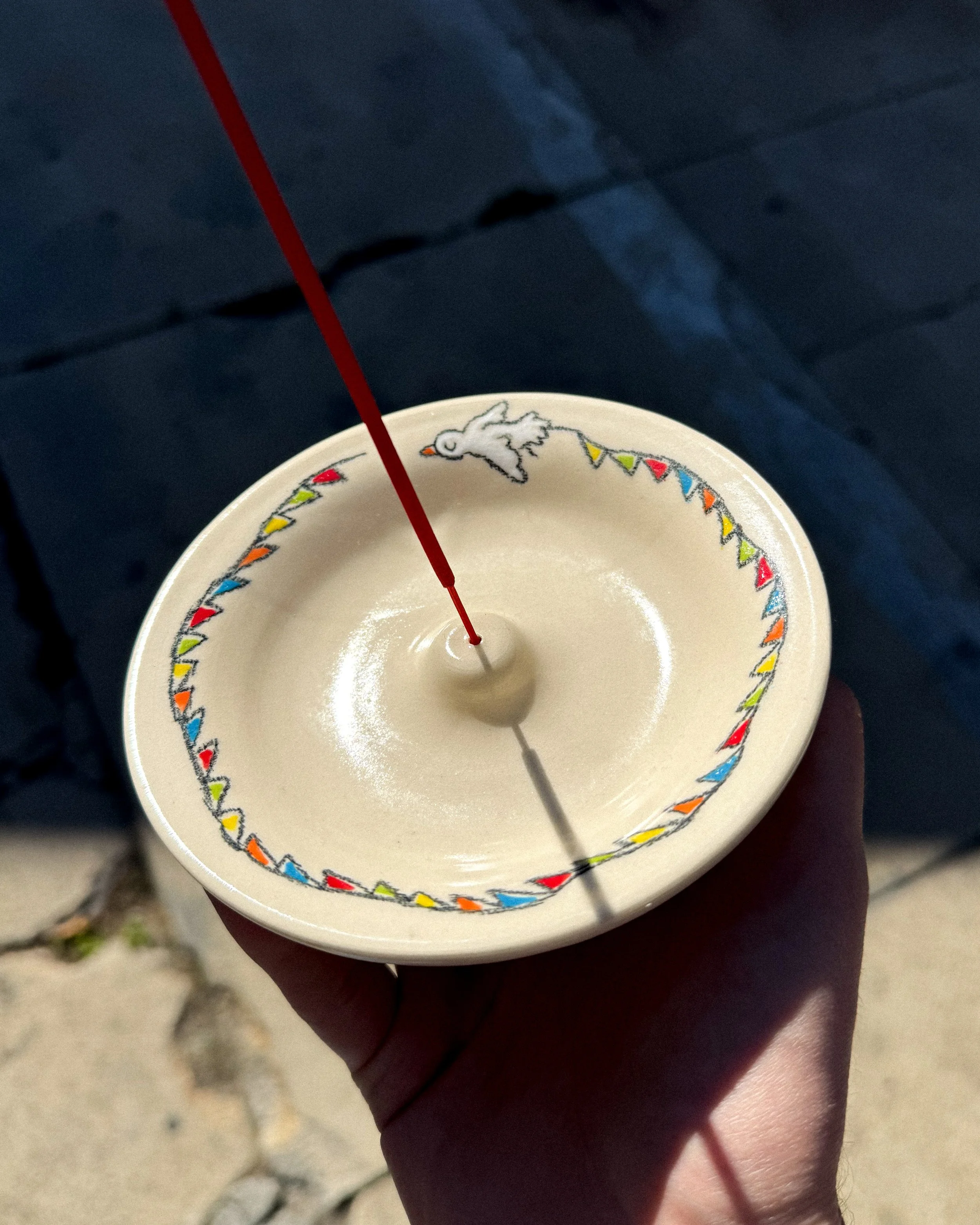 Bird Banner Incense Holder