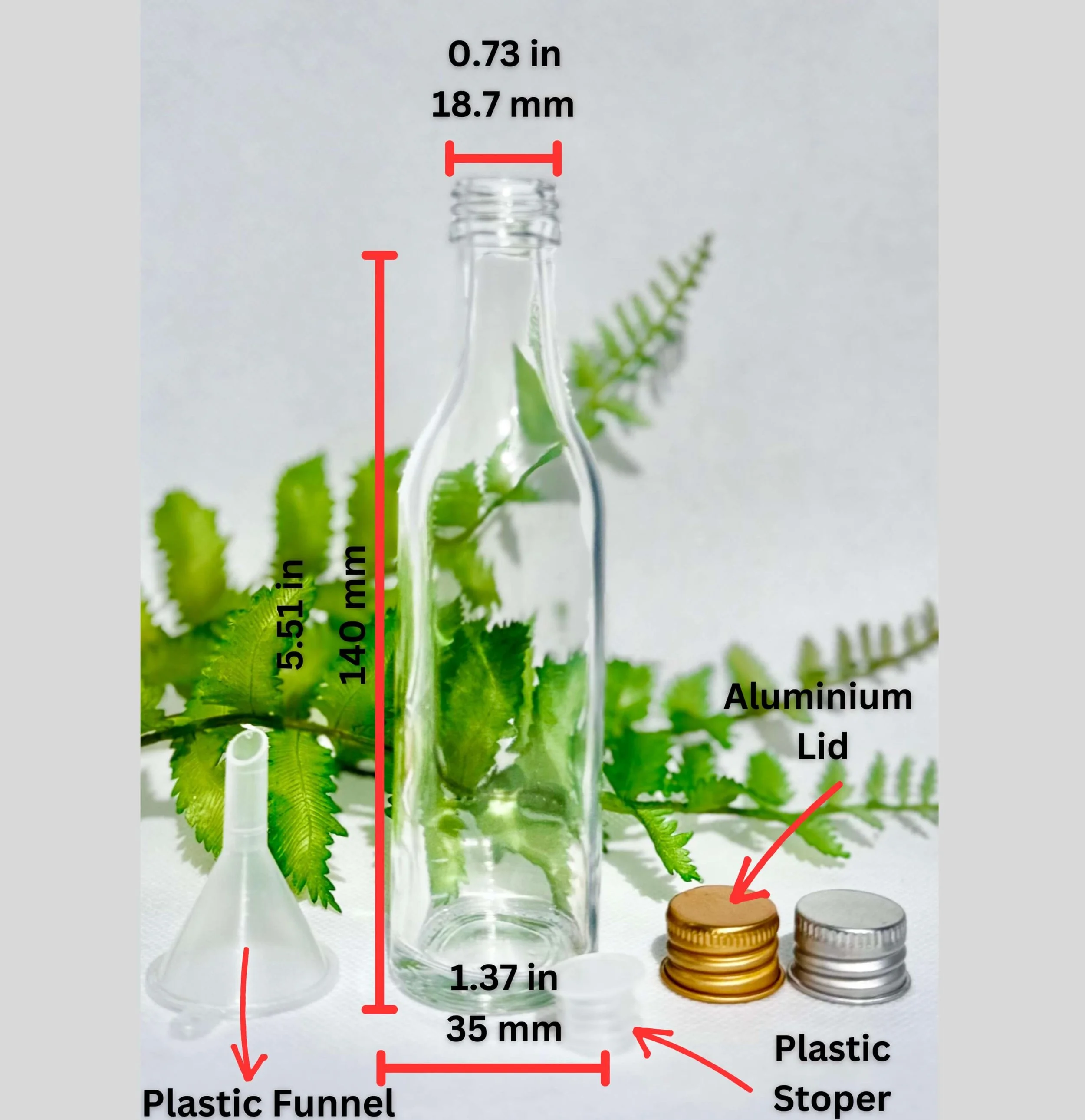 Olive Oil Clear Glass Mini Bottle 50ml - Mediterranean Wedding and Event Favours Australia