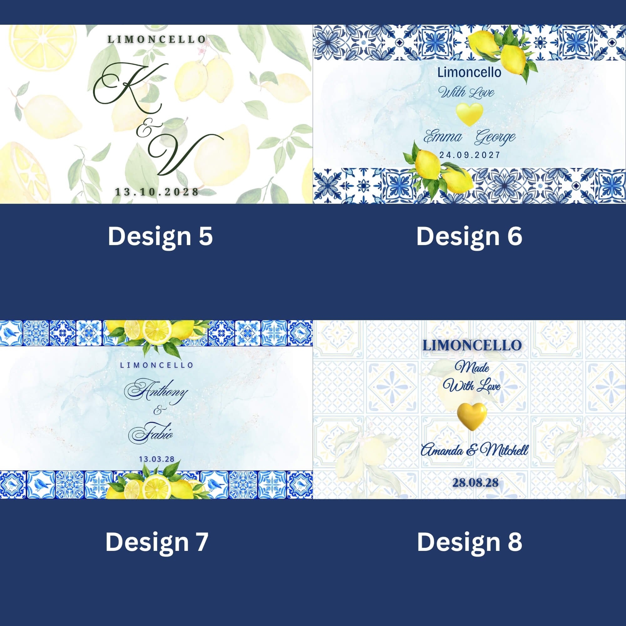 DIY Limoncello square 50ml Frosted Glass Bottles