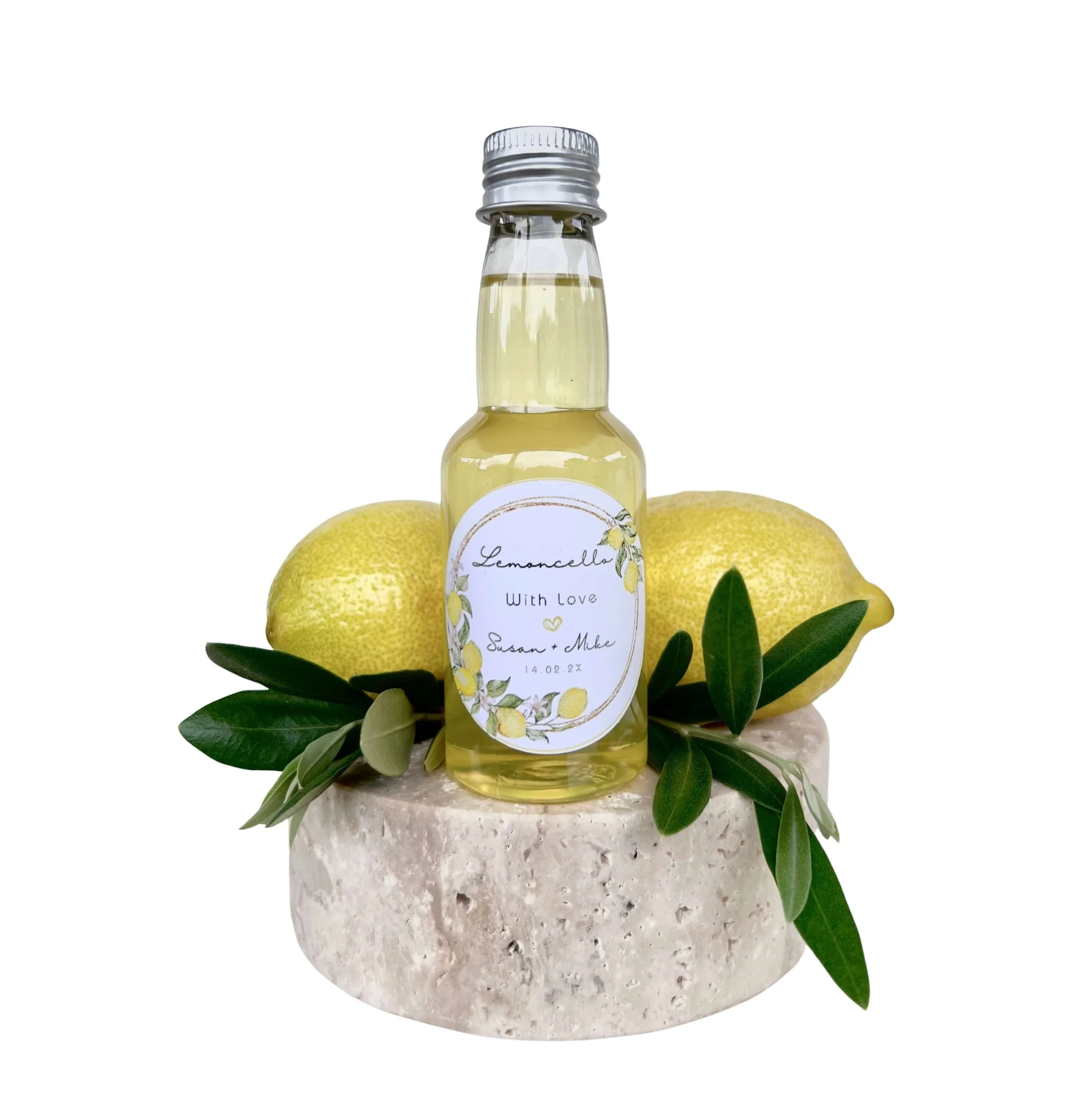 Fill your own limoncello 60ml plastic bottle for wedding and events
