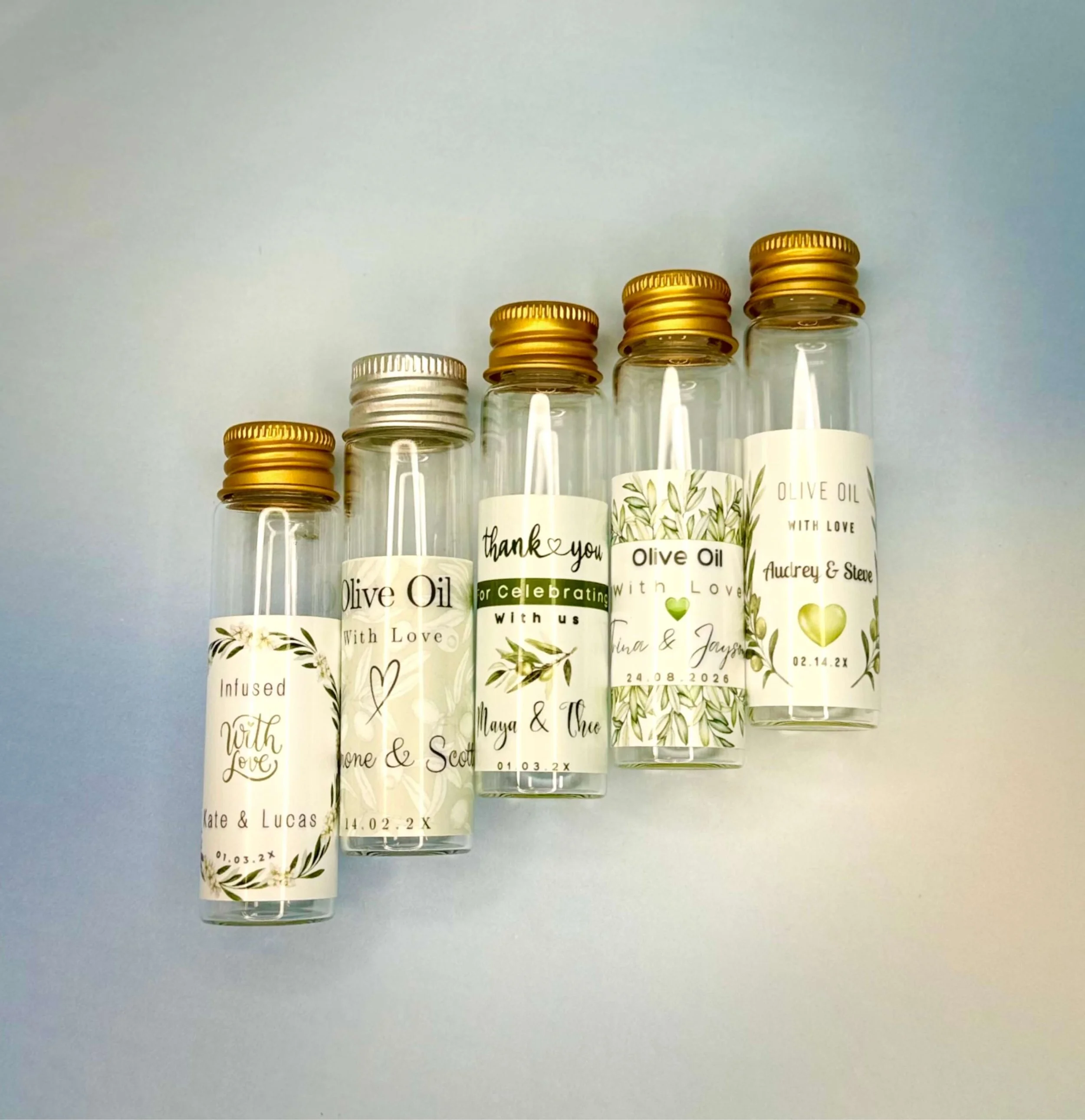 glass tube olive oil favour