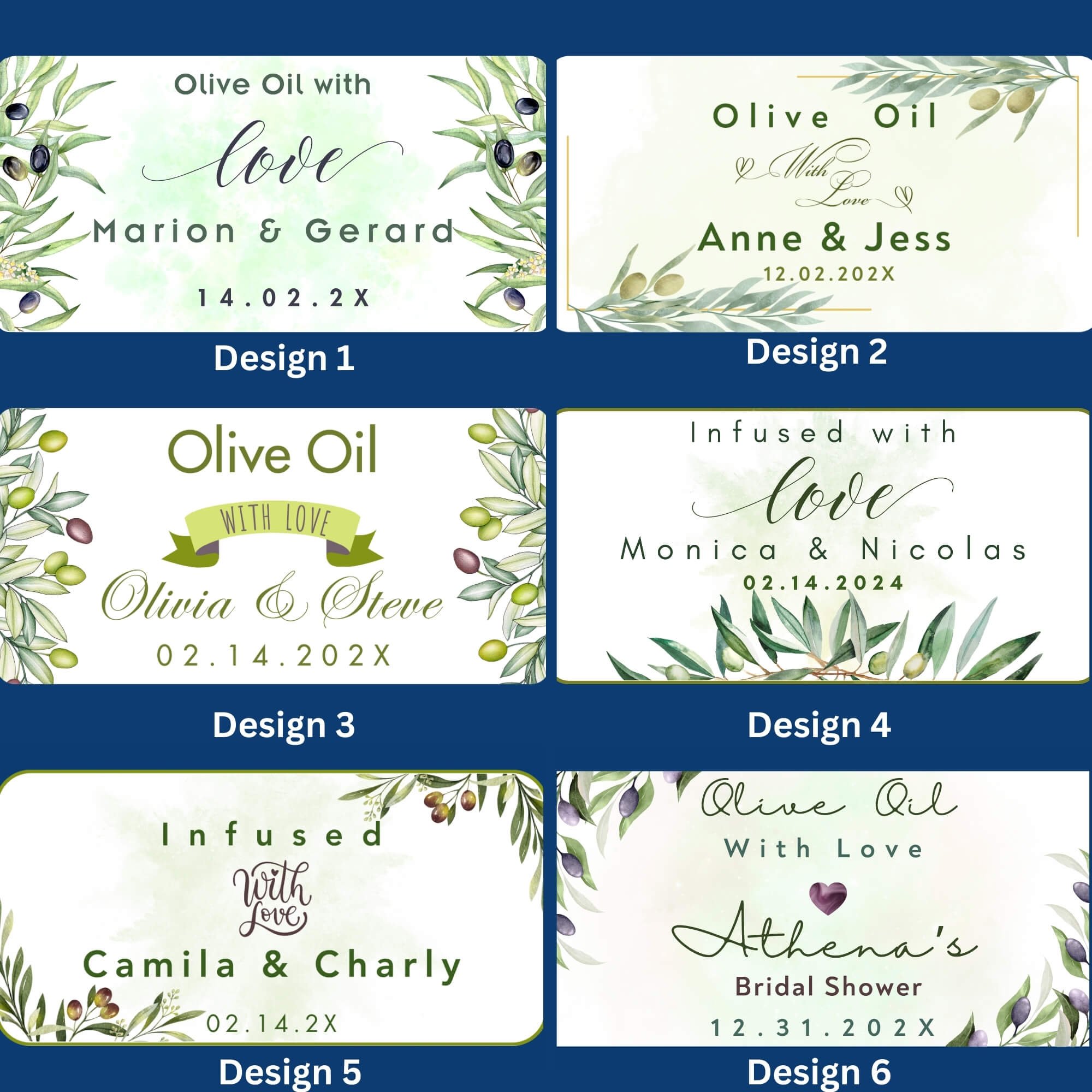 50ml glass olive oil bottles with handle for gourmet wedding favour