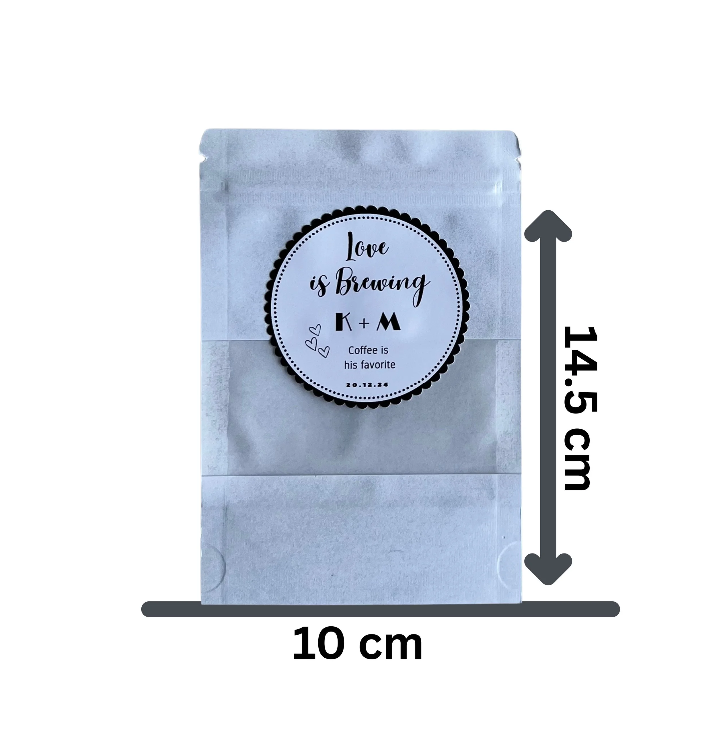 Loose tea bag personalised wedding and event favours with custom label By Luna Australia