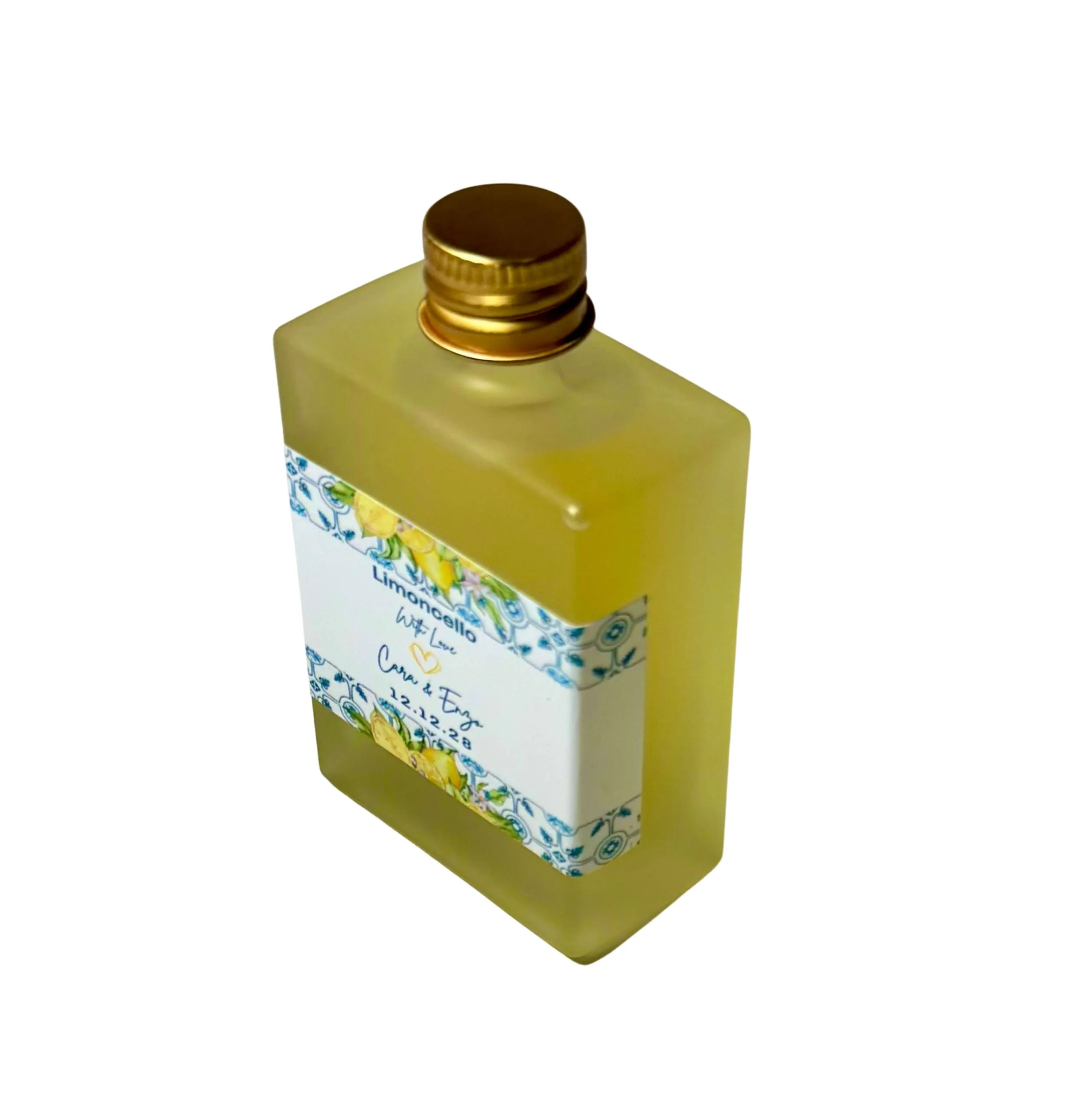 DIY Limoncello square 50ml Frosted Glass Bottles