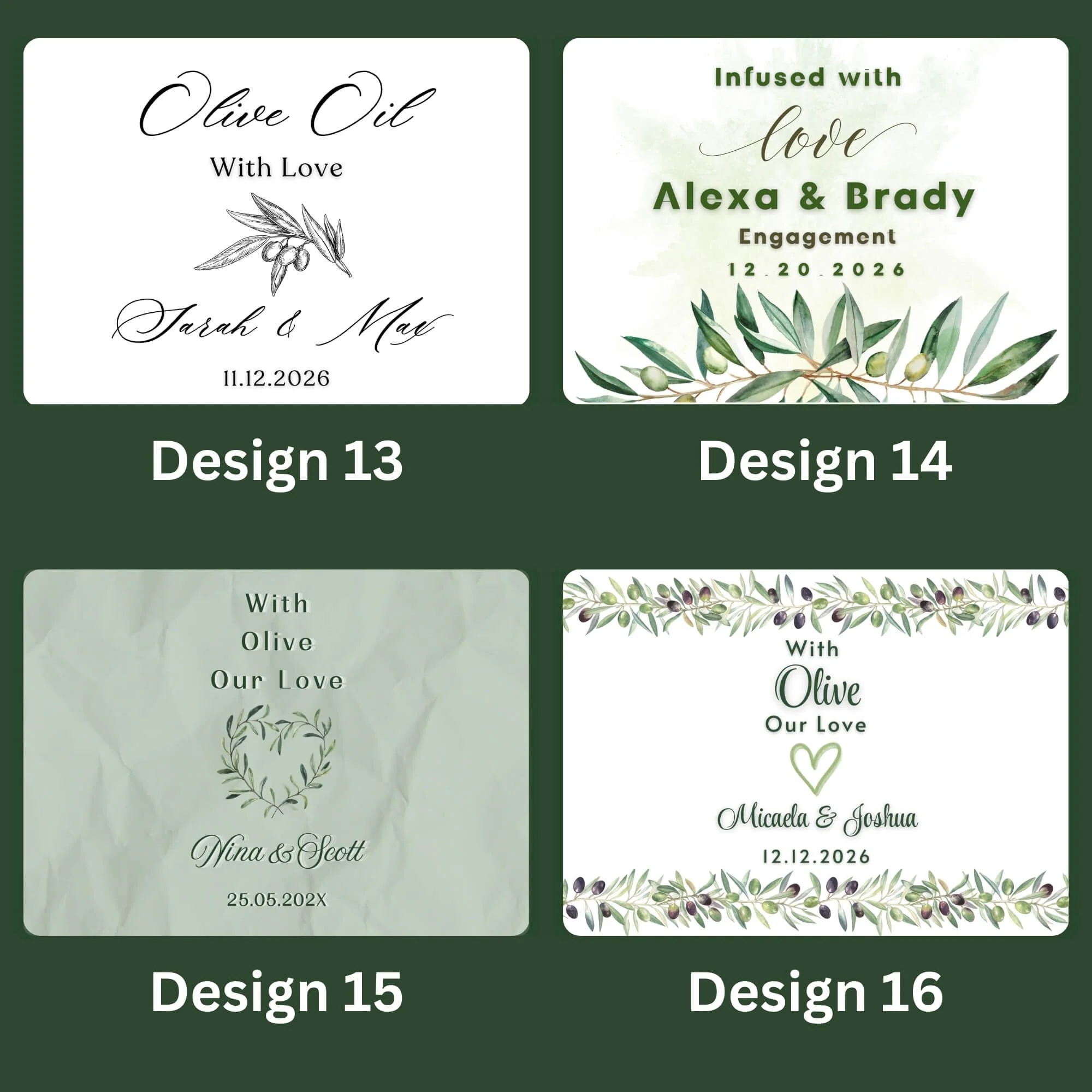 Olive Oil Clear Glass Mini Bottle 50ml - Mediterranean Wedding and Event Favours Australia