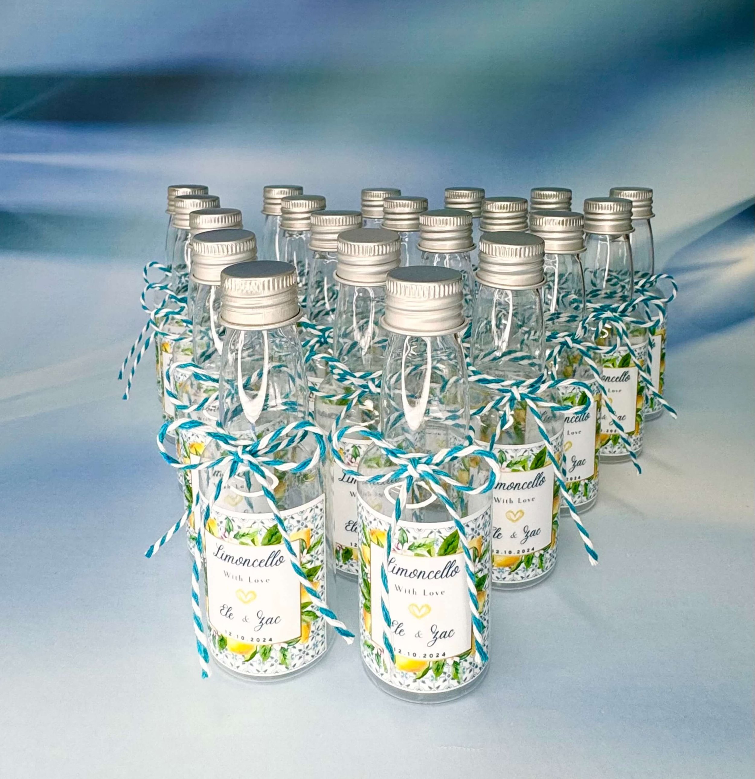 Fill your own limoncello 60ml plastic bottle for wedding and events
