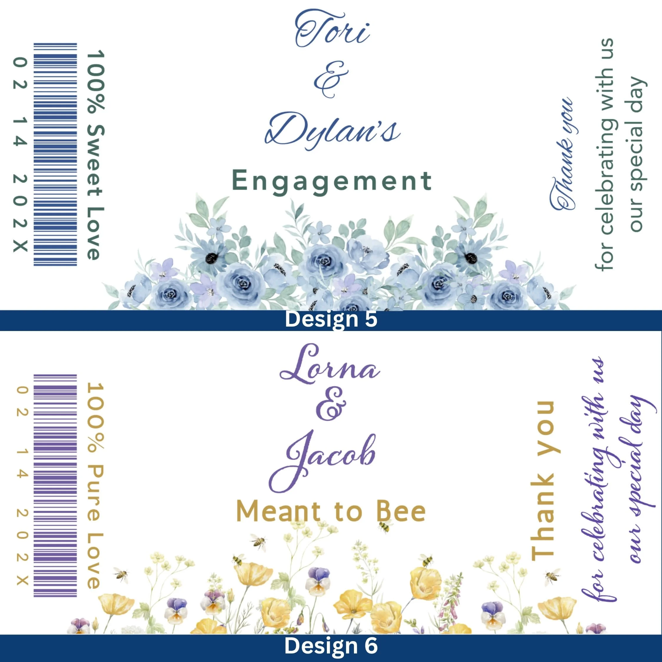 DIY honey jars with assorted ribbons and custom label options