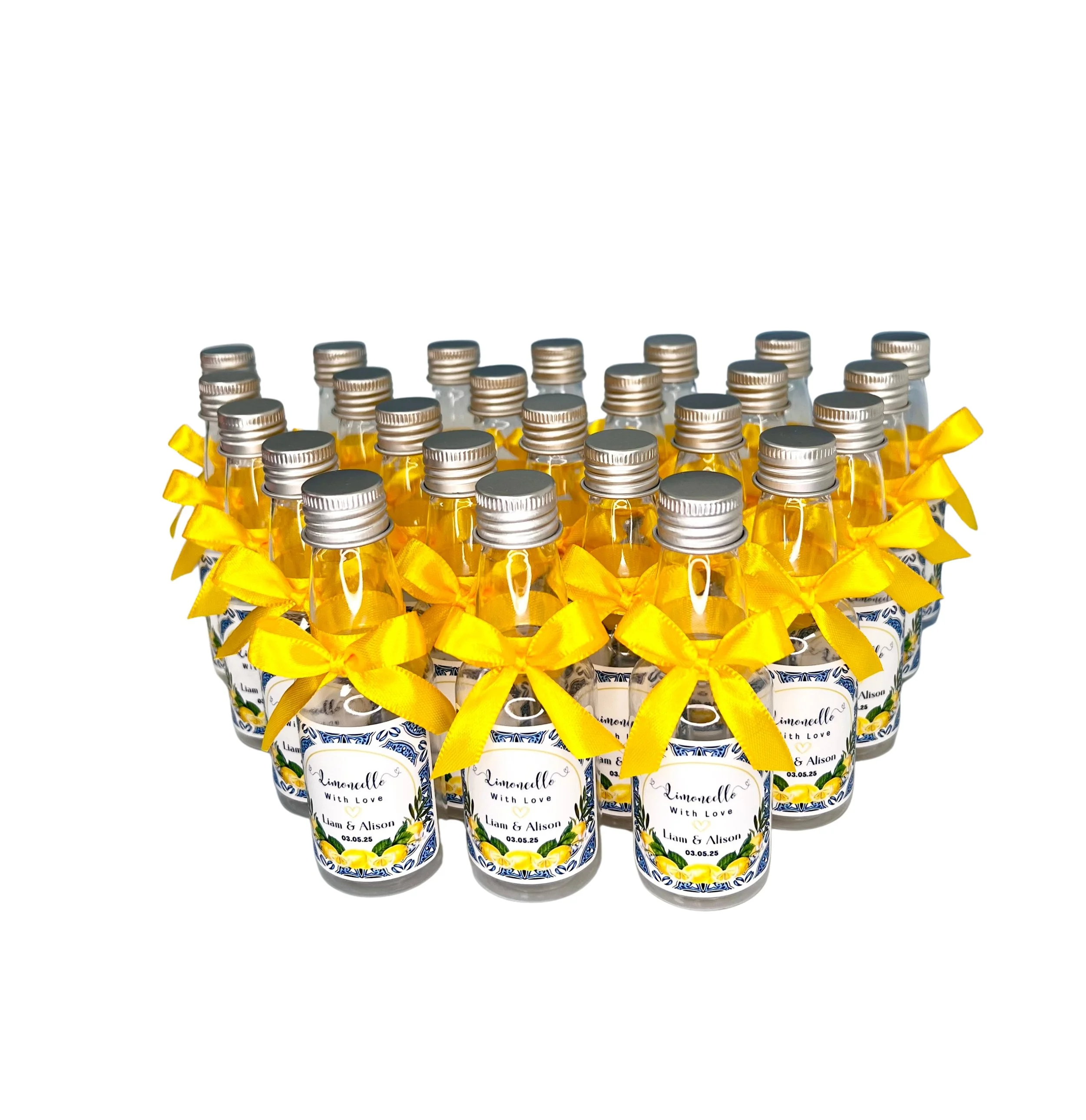 DIY limoncello 60ml plastic bottle for wedding and events