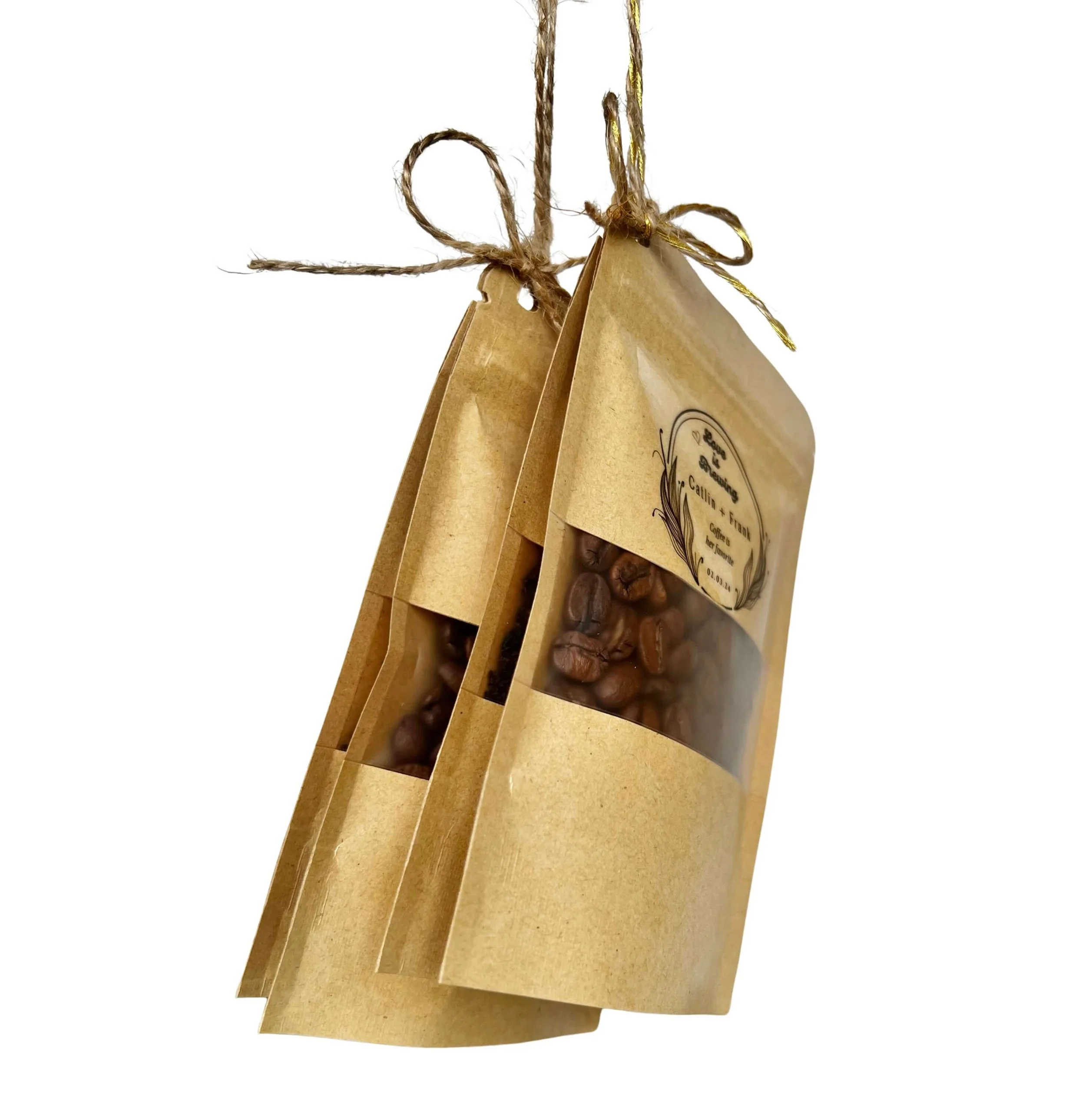 Duo bag coffee and tea wedding favour personalized guest favours By Luna Australia