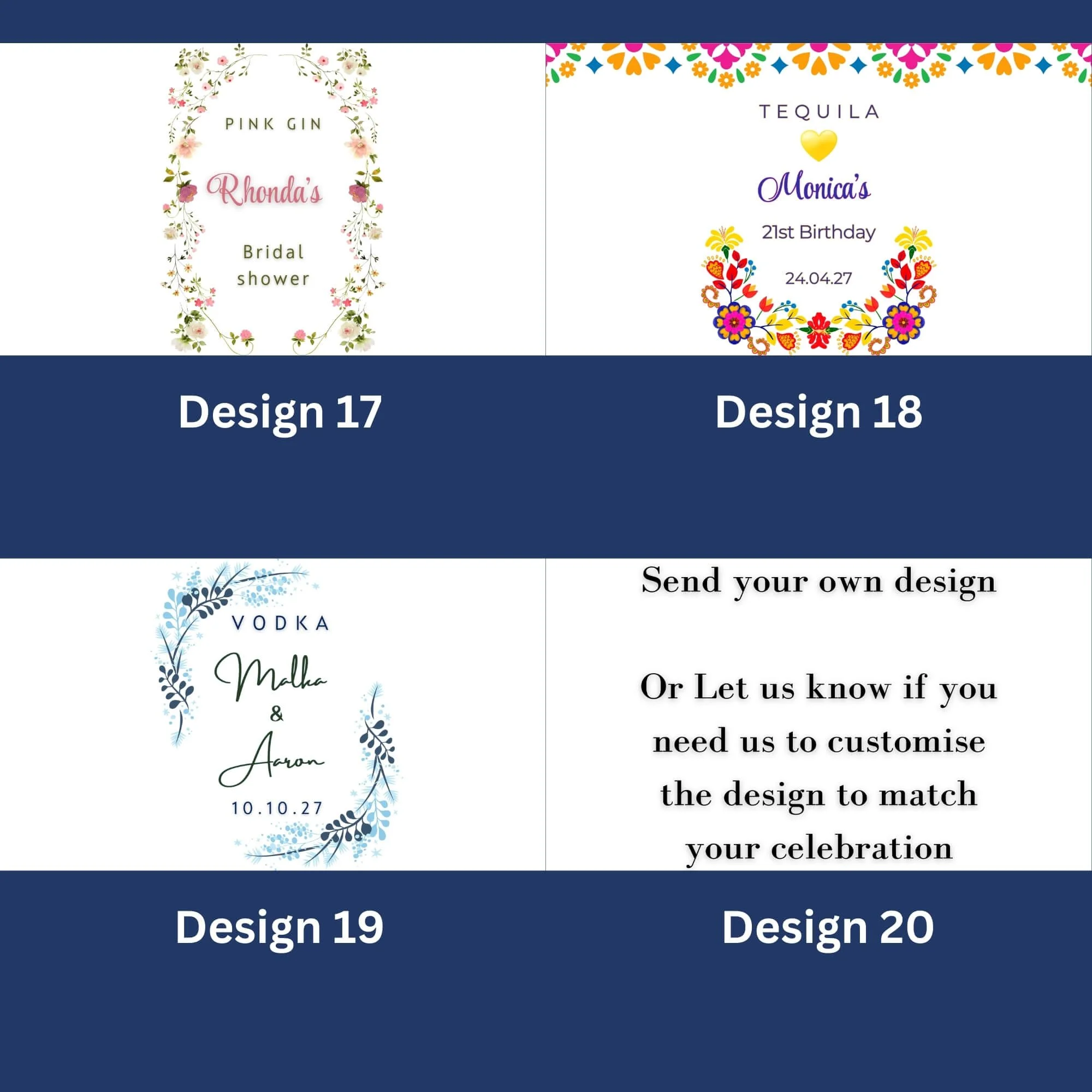 DIY Limoncello square 50ml Frosted Glass Bottles