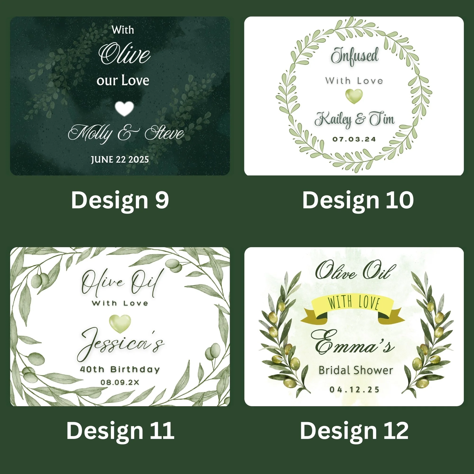 20ml glass tube filled with extra virgin olive oil for Mediterranean wedding