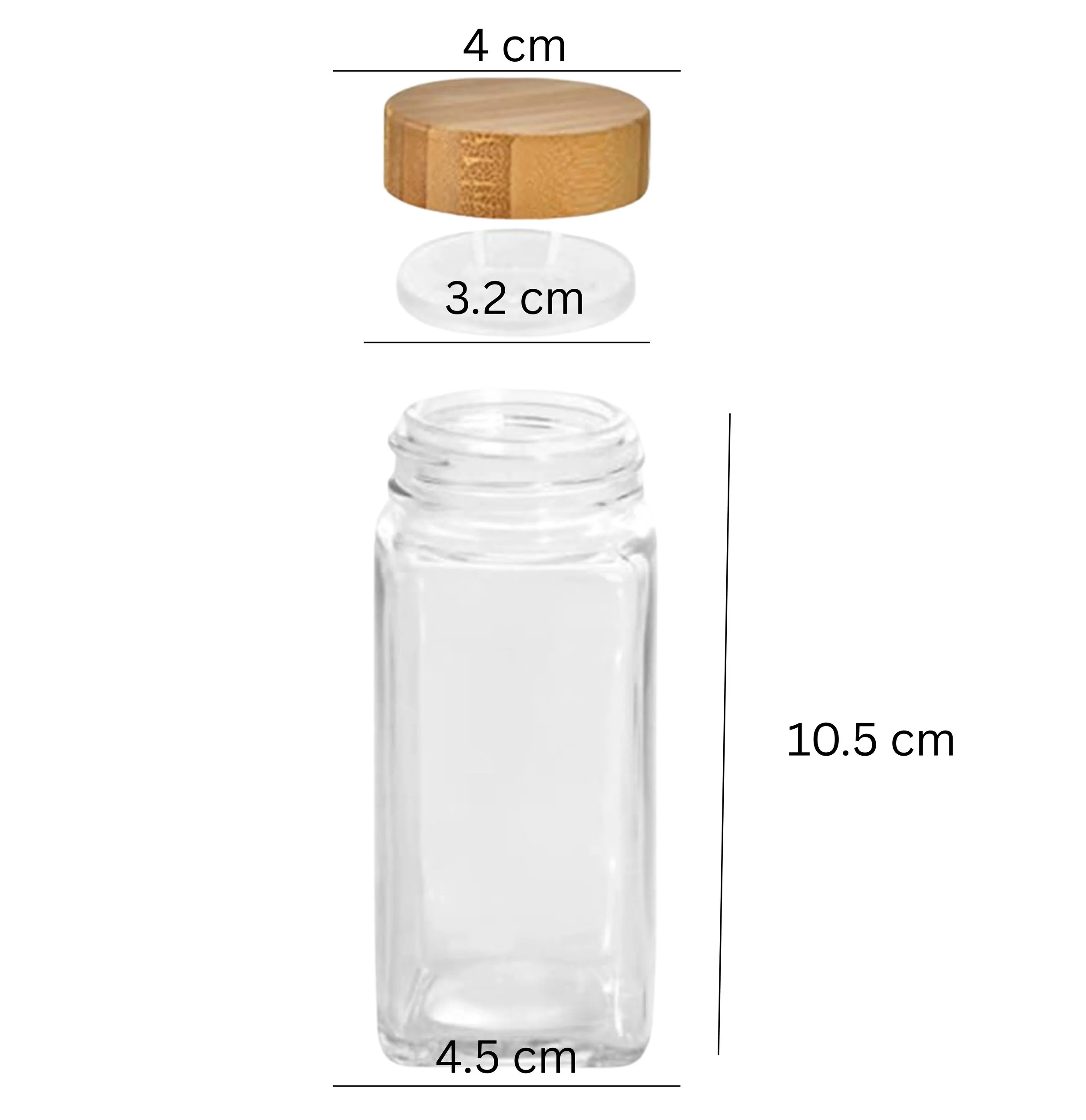 Glass herb jar with natural bamboo lid eco-friendly rustic wedding favour Brisbane