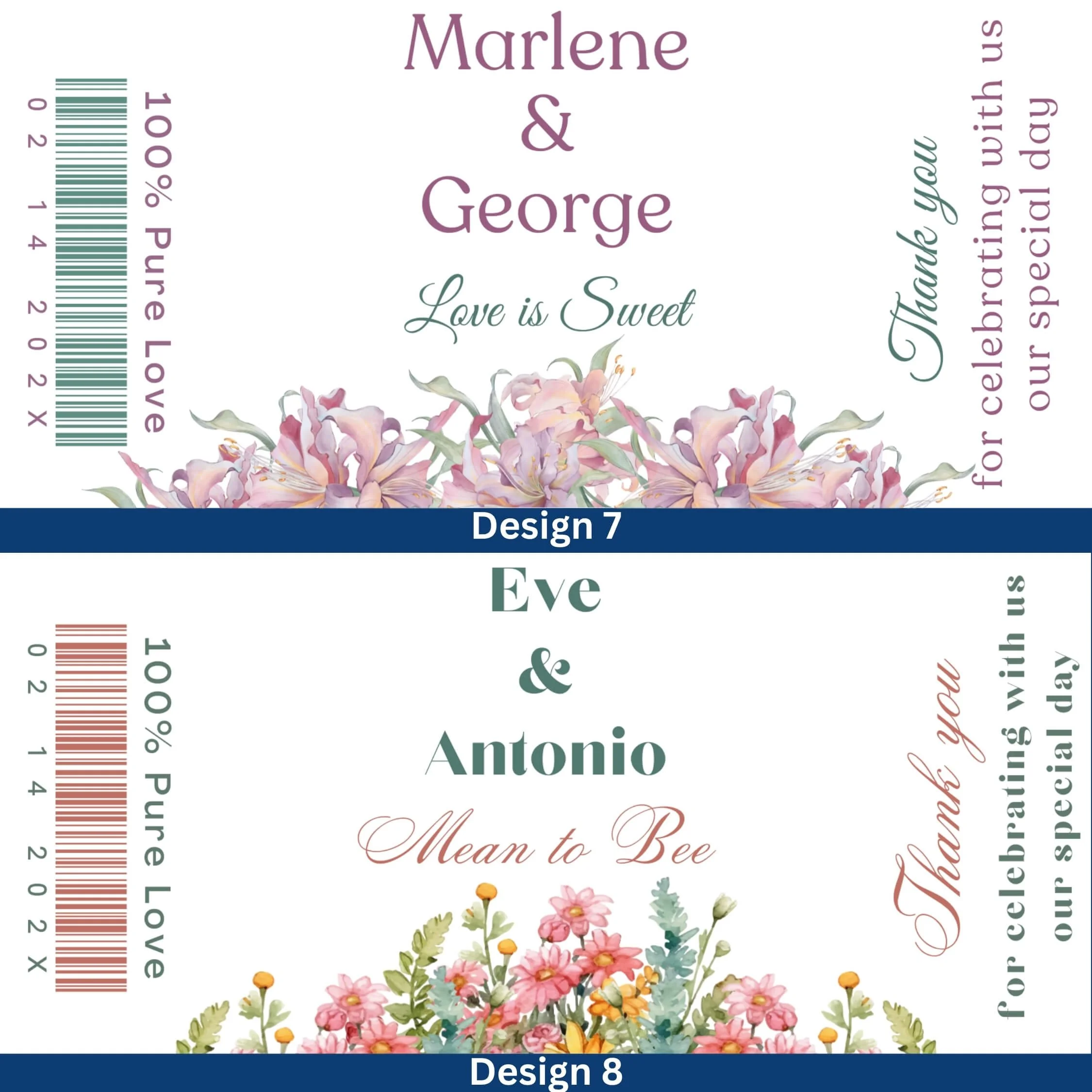 fill your own Mini honey jar favour with ribbon and personalized label for guest