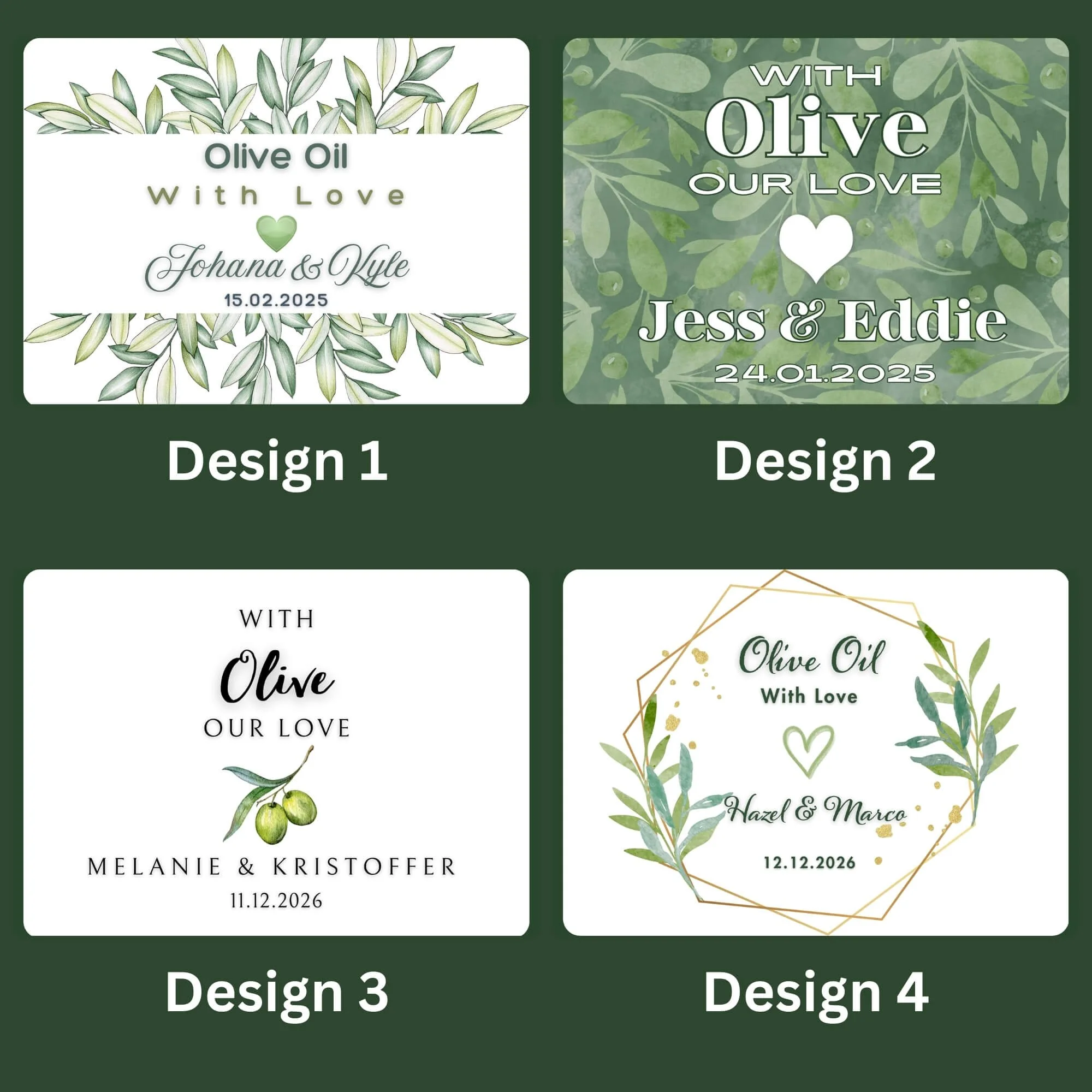 50ml green glass bottle filled with extra virgin olive oil wedding favour (Copy) (Copy)