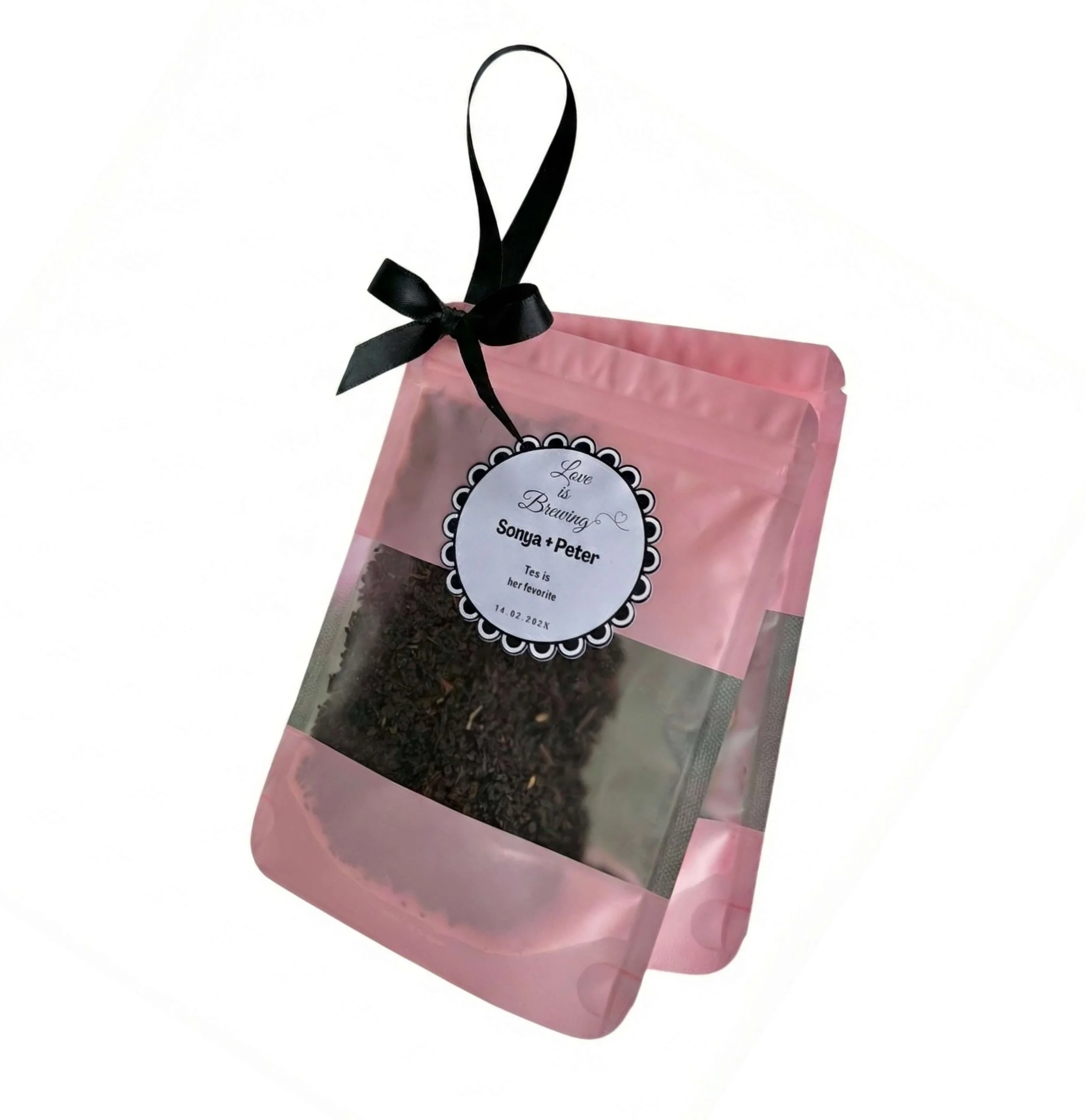 Duo bag coffee and tea wedding favour personalized guest favours By Luna Australia