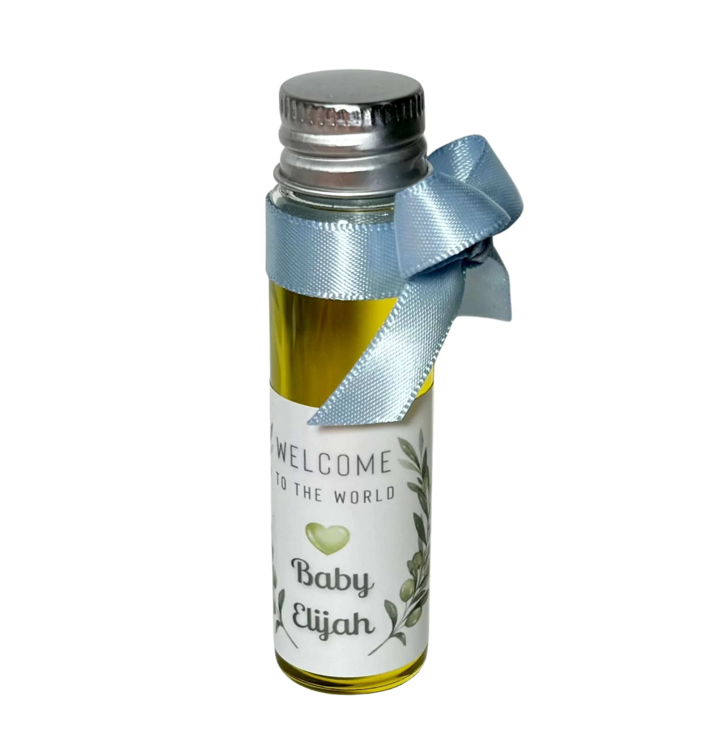 Olive Oil Bonbonniere 20ml Glass Tube – Personalised Wedding Favours Australia