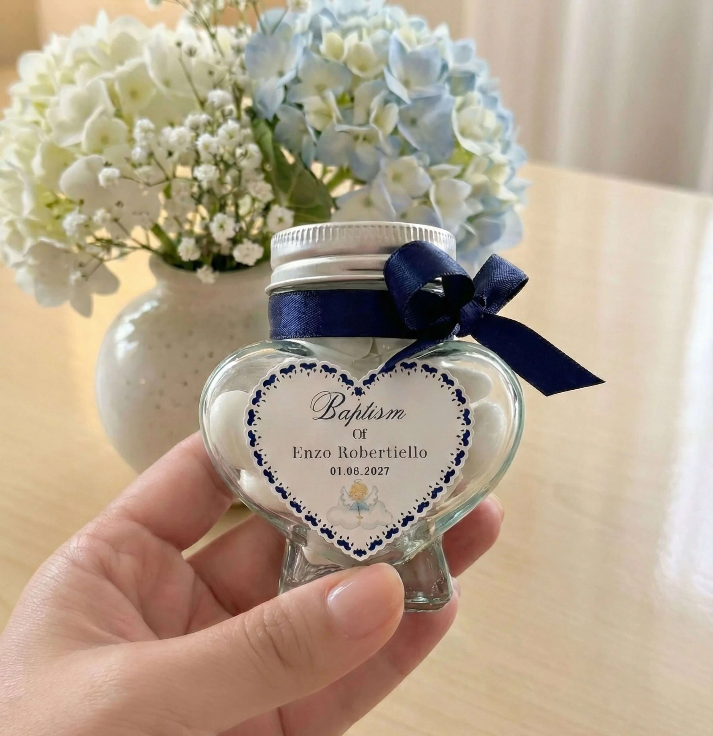 Heart-Shaped Chocolate Jars - Elegant Luxury Wedding and Event Favours
