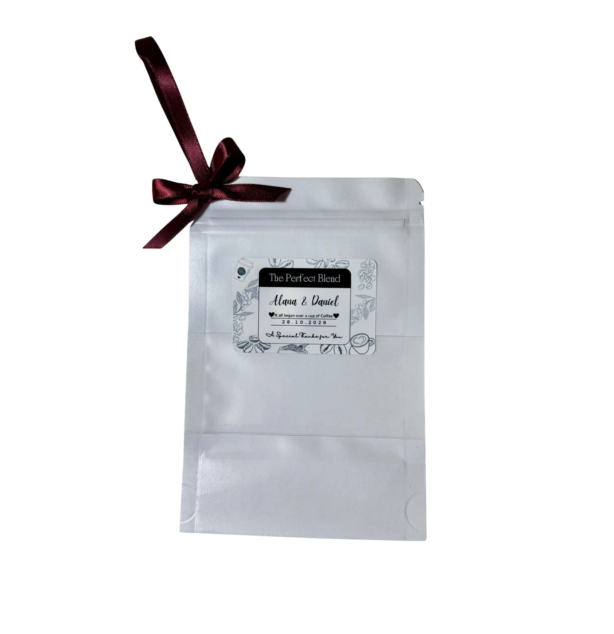 Coffee & Tea Bags DIY Favours – Personalised Bonbonniere for Weddings & Events Australia