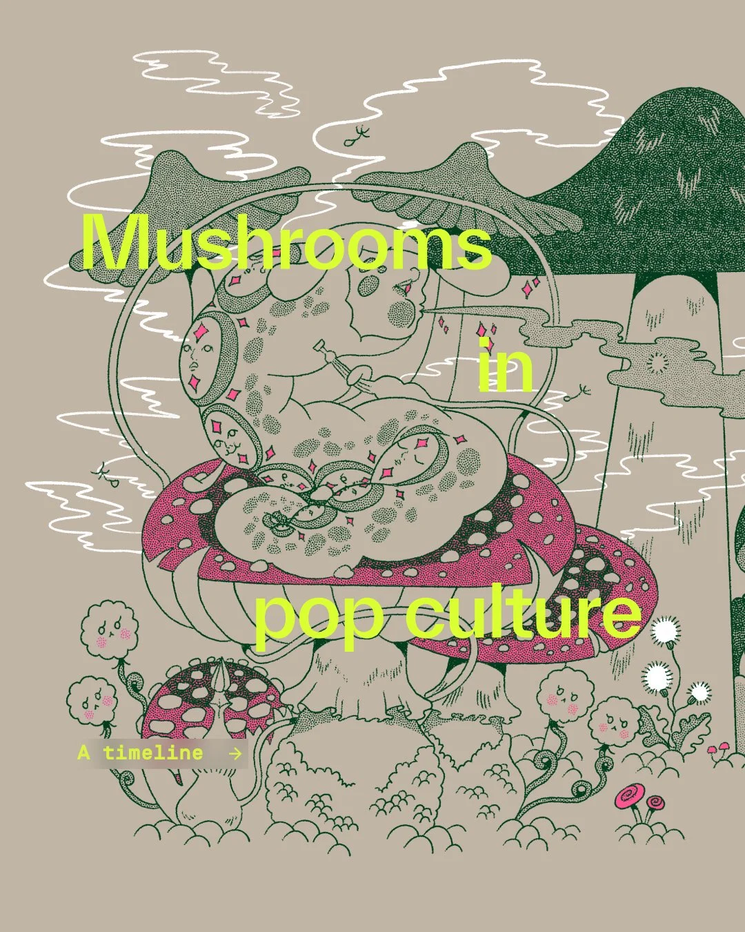 Mushroom Month Illustration 