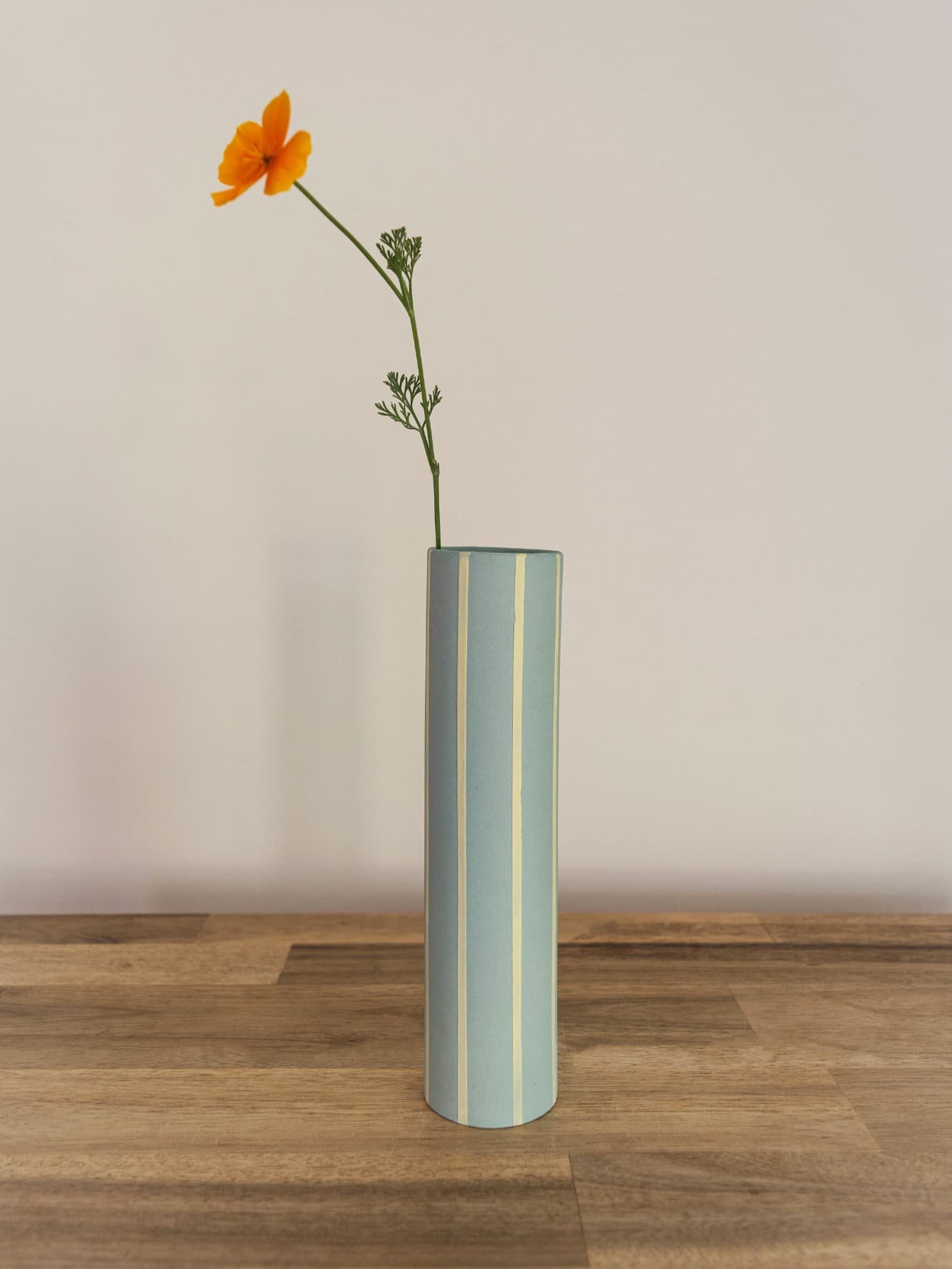 Striped Stem Vase, Turquoise