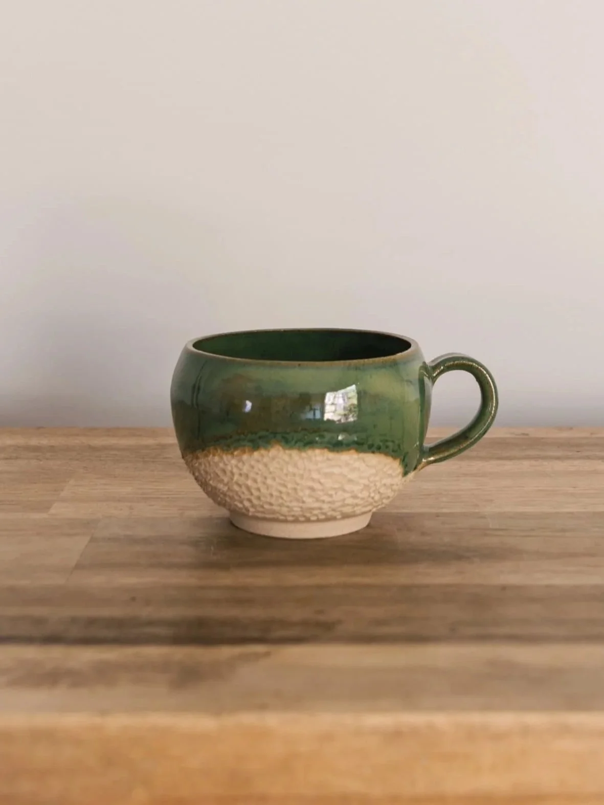 Textured Ceramic Espresso Cup, Green